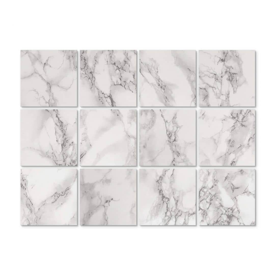 K&L Wall Art Fliesenaufkleber Klebefliese Sticker Set selbstklebend Marmor Kachel 12Stk