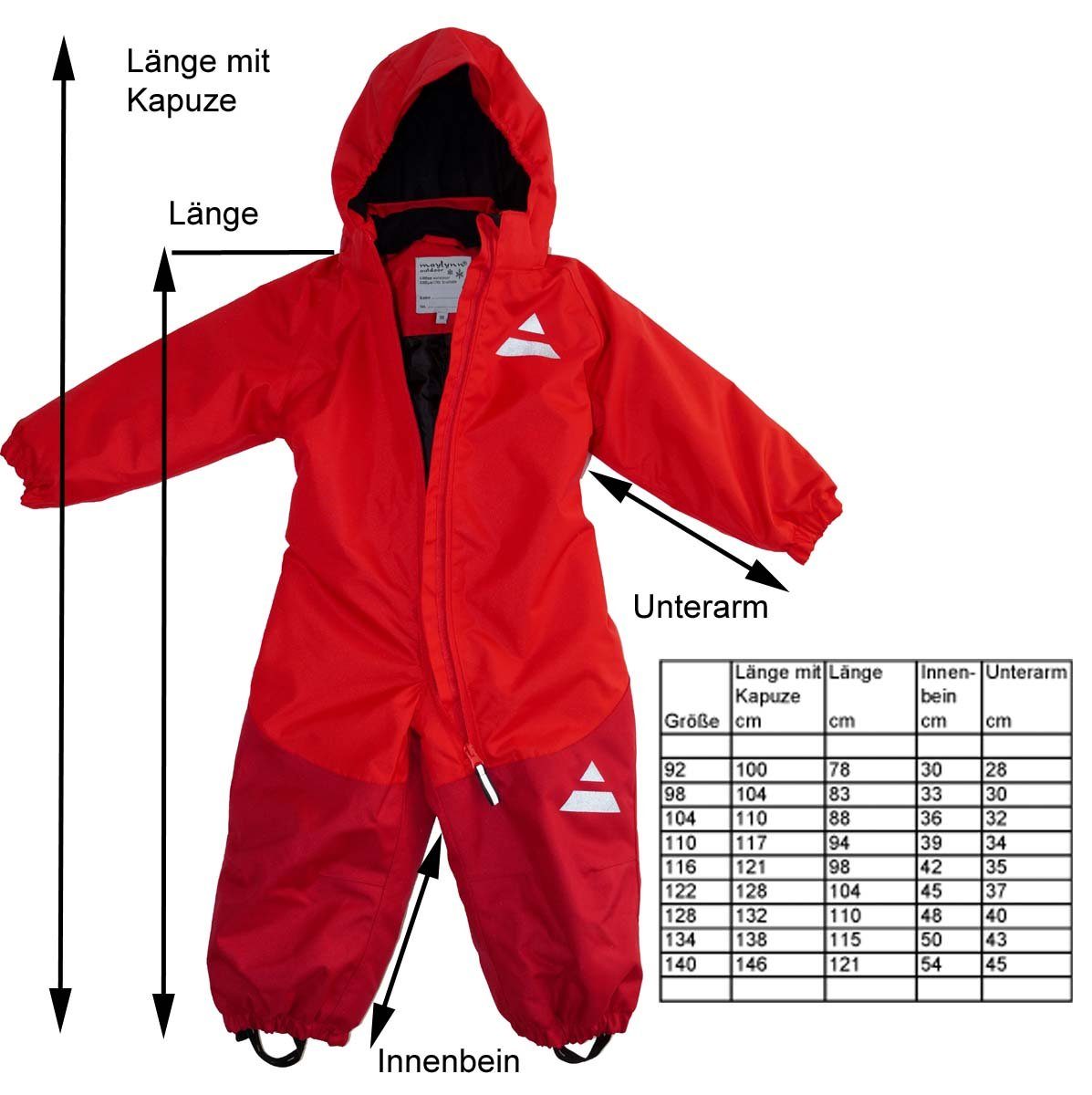 Maylynn Schneeoverall Schneeanzug rot/rot atmungsaktiv wasserdicht 5000mm