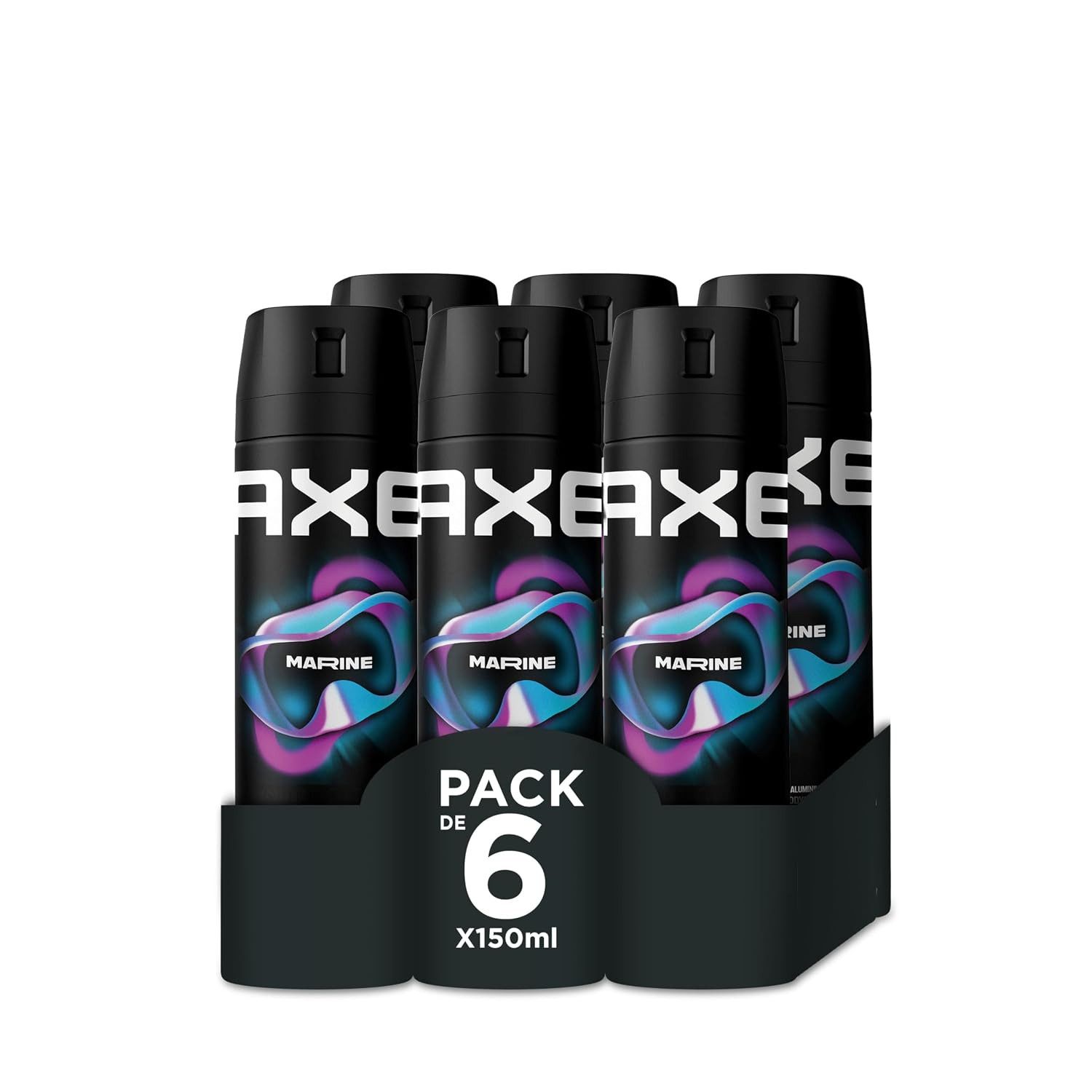 axe Bodyspray 6x Axe Bodyspray Marine Deodorant für Herren 150 ml, 6-tlg., 48H Non Stopp Frische