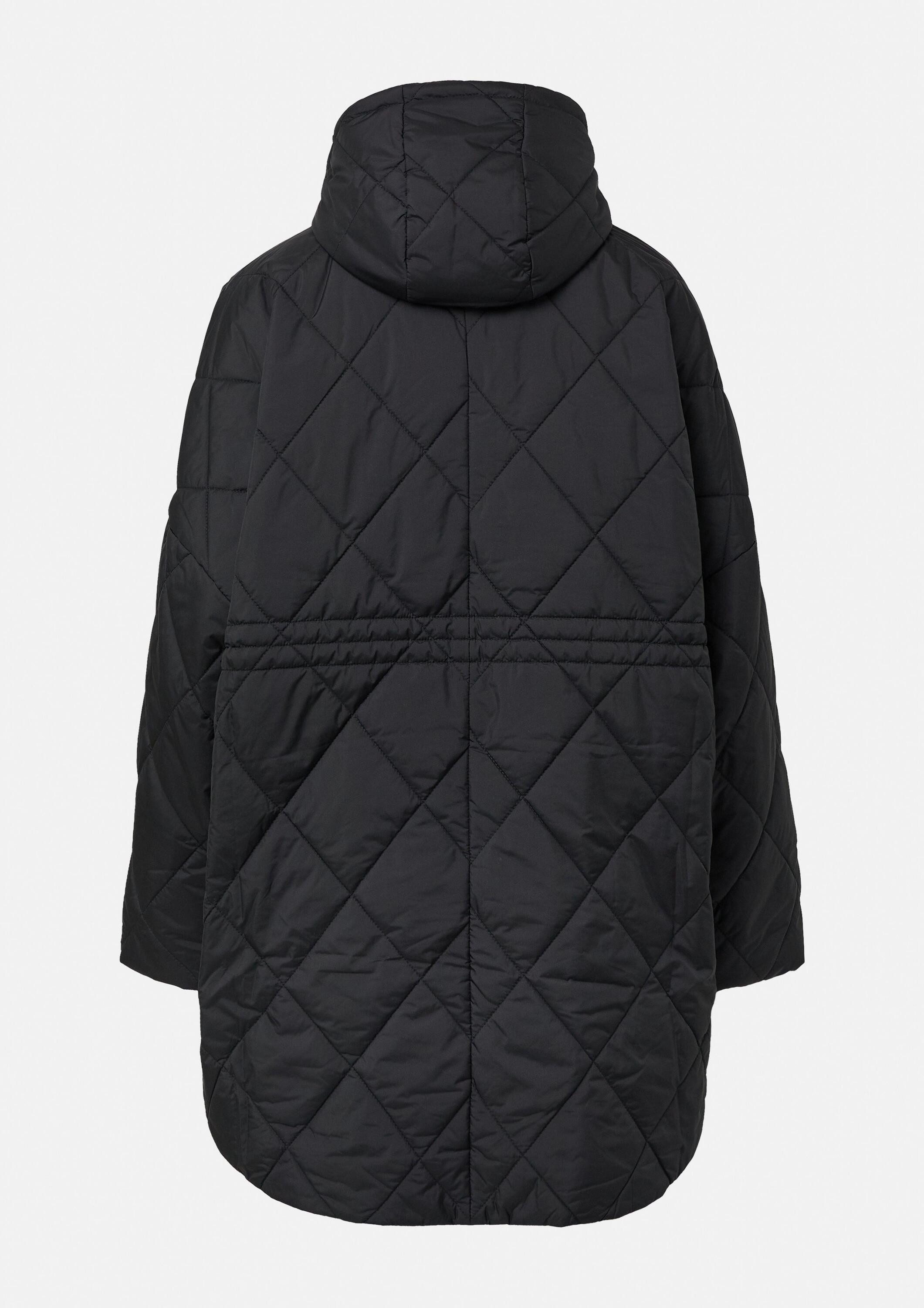 comma Wintermantel Outdoor-Mantel Weite Cape-Jacke mit Rautensteppung