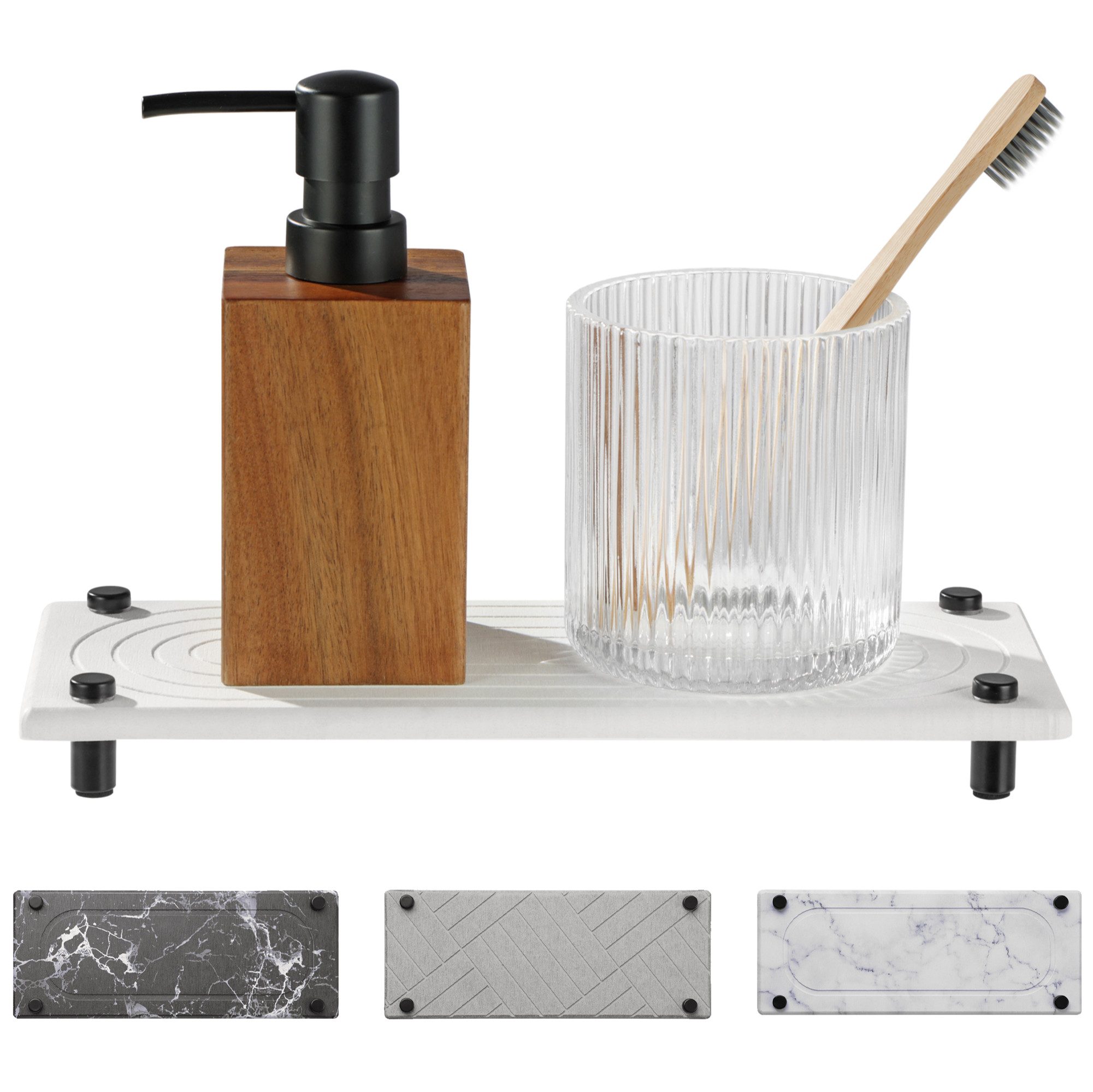Geschirrständer Ablage für Spülutensilien aus Kieselgur - Sink Organizer aus Stein