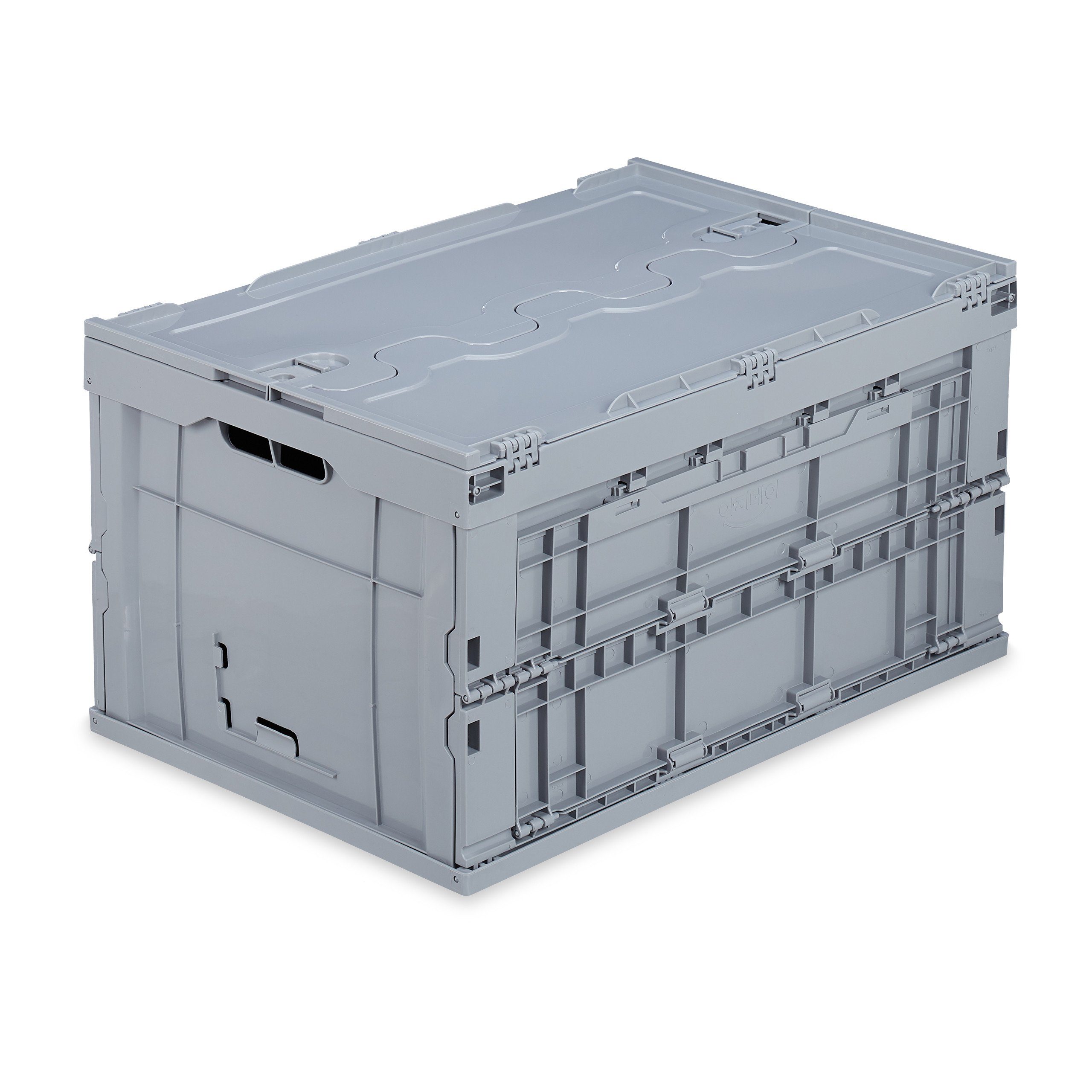 relaxdays Klappbox 2 x Transportbox 60 L mit Deckel, 60 l
