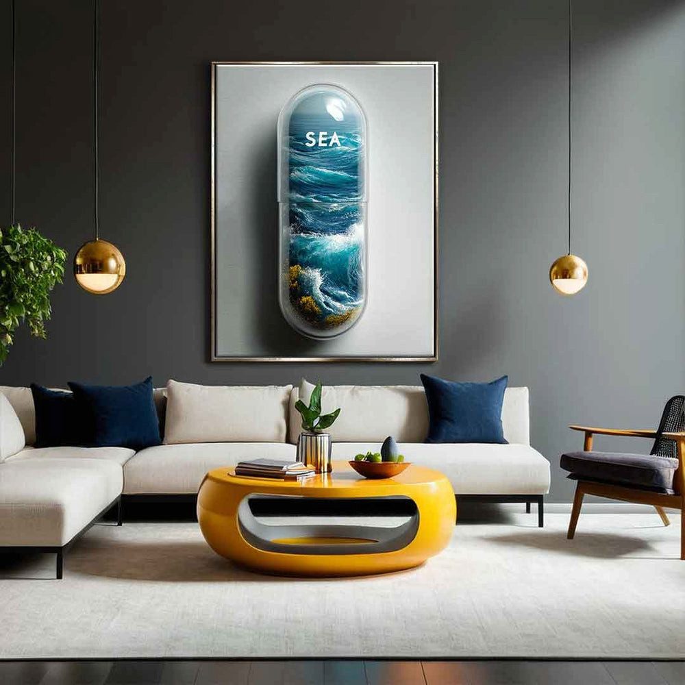 DOTCOMCANVAS® Leinwandbild SEA PILL, Leinwandbild SEA PILL Wandbild Kunstdruck