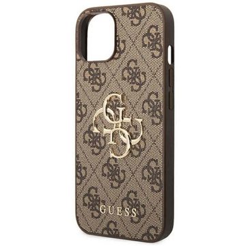 Guess Handyhülle Guess Big Metal Logo Collection Apple iPhone 14 Plus Hard Case Cover Schutzhülle Braun