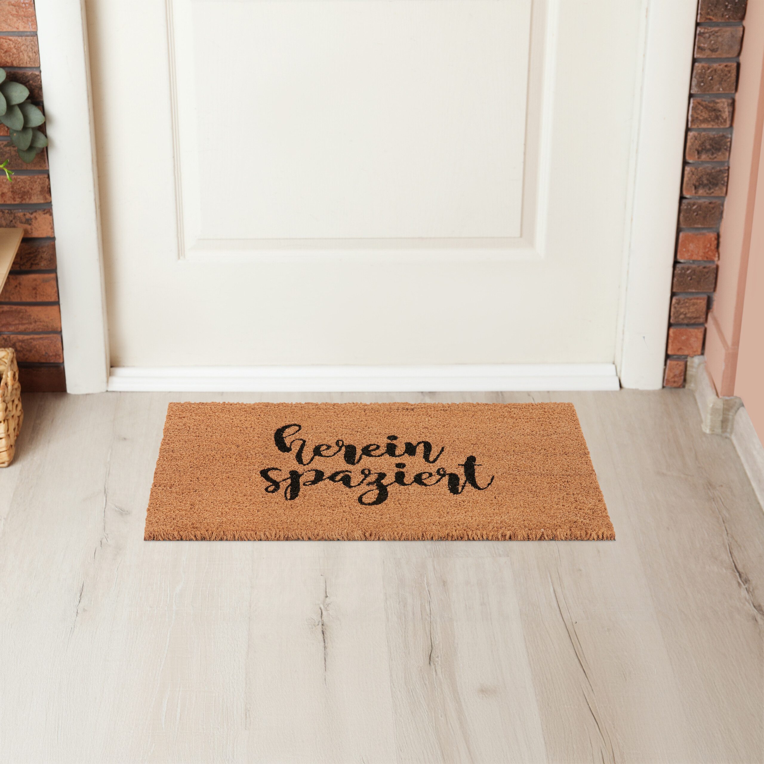 relaxdays Fußmatte Kokos Fußmatte Hereinspaziert, rechteckig, Höhe: 15 mm günstig online kaufen