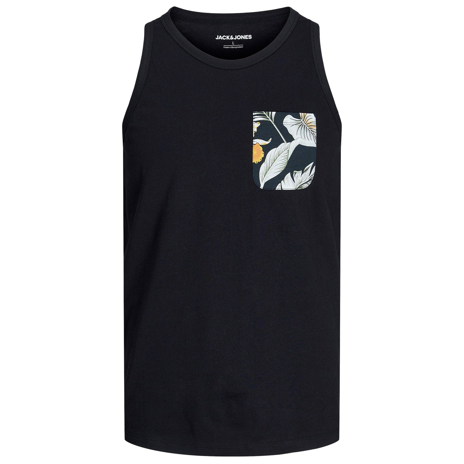Jack & Jones Rundhalsshirt Jack&Jones Tanktop XXL JJCHILL schwarz Brusttasche