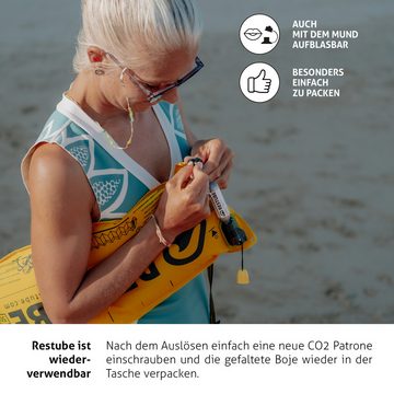 Restube Wasser-Airbag Beach, aufblasbare Schwimmboje für Schwimmen & Schnorcheln, wiederverwendbar