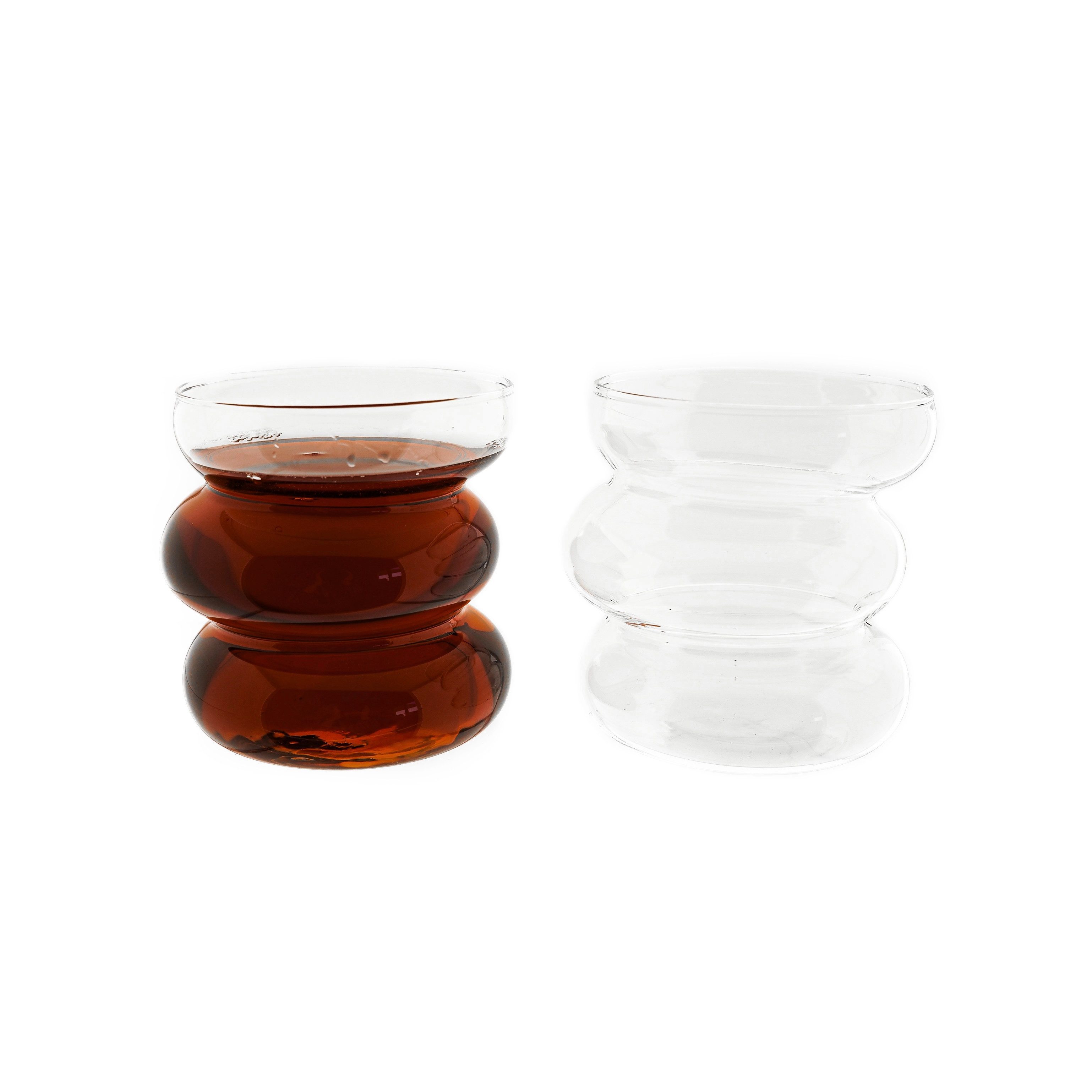 Almina Gläser-Set Trinkgläser im Bubble Design transparent 450 ml Hitzebeständig, 2-tlg.
