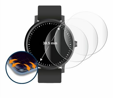 Savvies Full-Cover Schutzfolie für Armbanduhren (Kreisrund, ø: 39.5 mm), Displayschutzfolie, 4 Stück, 3D Curved klar