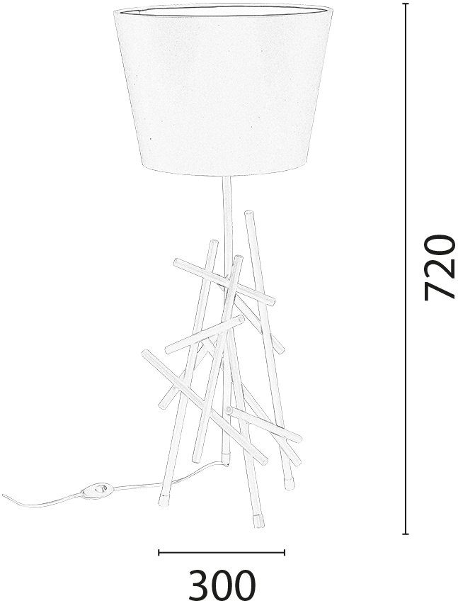 Stoffschirm, SPOT Metall, flexiblem Tischleuchte originelles weiß Light Design aus GLENN, ohne Leuchtmittel, mit