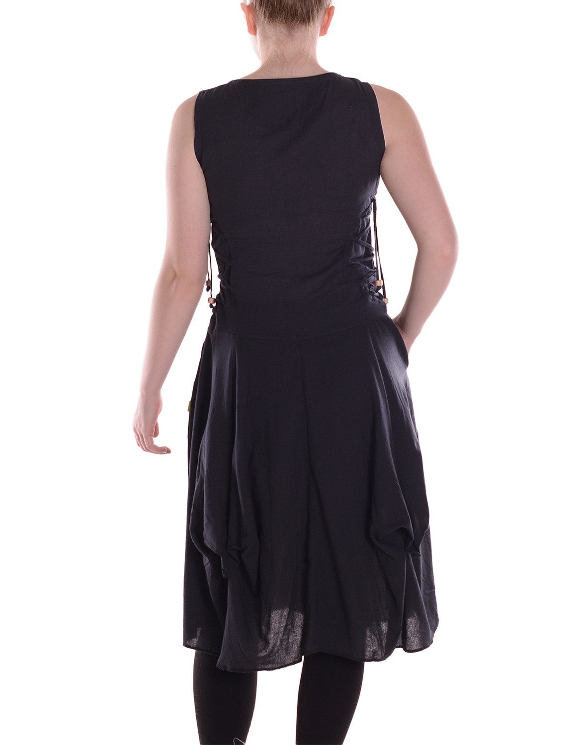 Vishes Midikleid Knielanges Kleid Baumwolle Casual verstellbares Kleid im L günstig online kaufen