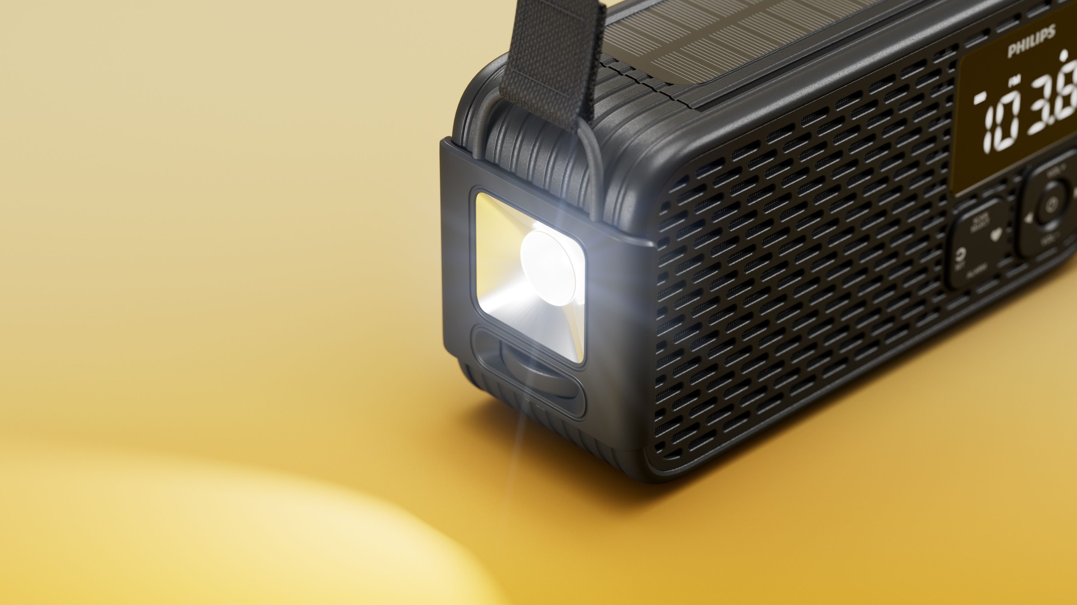 Philips TAR3500/00 Notfallradio (AM-Tuner, FM-Tuner, 3 W, Kurbelradio, LED-Leuchte, lauter SOS-Alarm + Blinkleuchte,USB-C, USB-A)