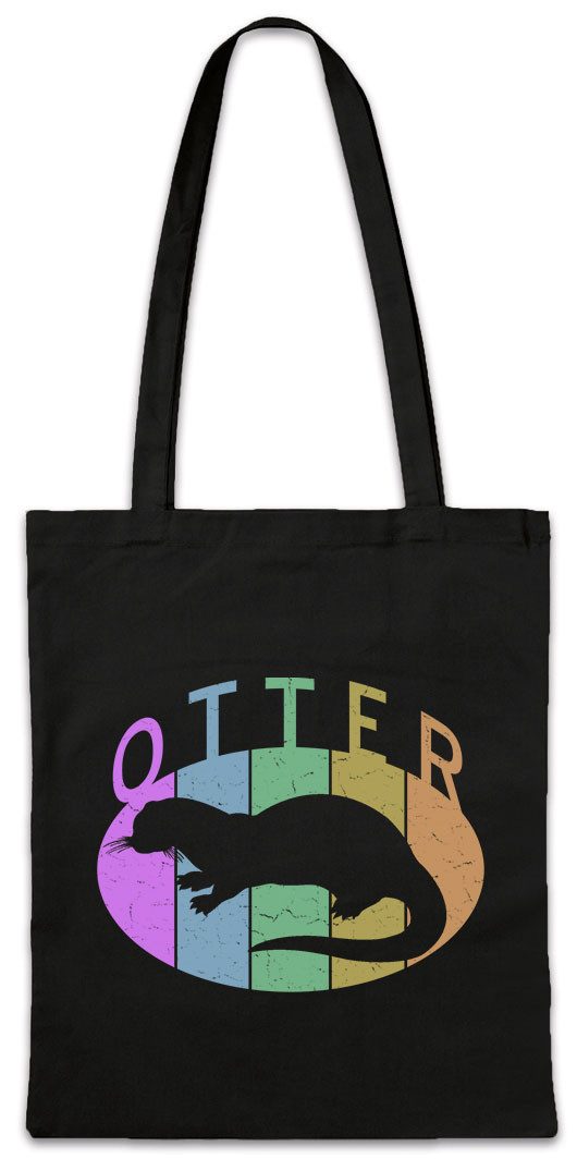 Beuteltasche Otter C Stofftasche Vintage Wildlife lontra Nutria Fischotter Seeotter
