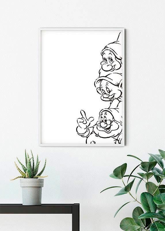 Komar Poster Snow White Dwarves, Wohnzimmer (1 Disney Kinderzimmer, Schlafzimmer, St)