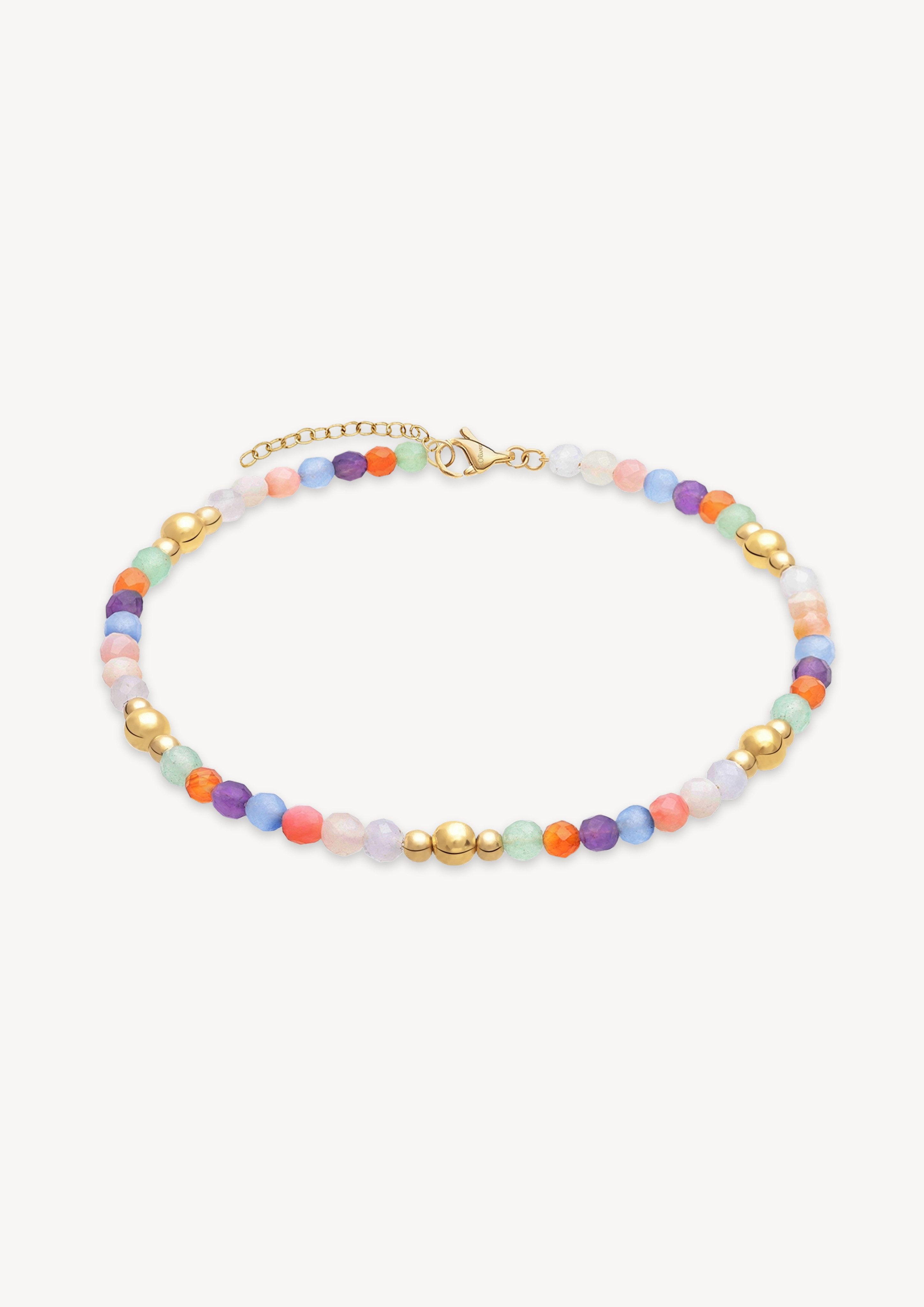 s.Oliver Fußkette Colorful Beads, mit Glasperle