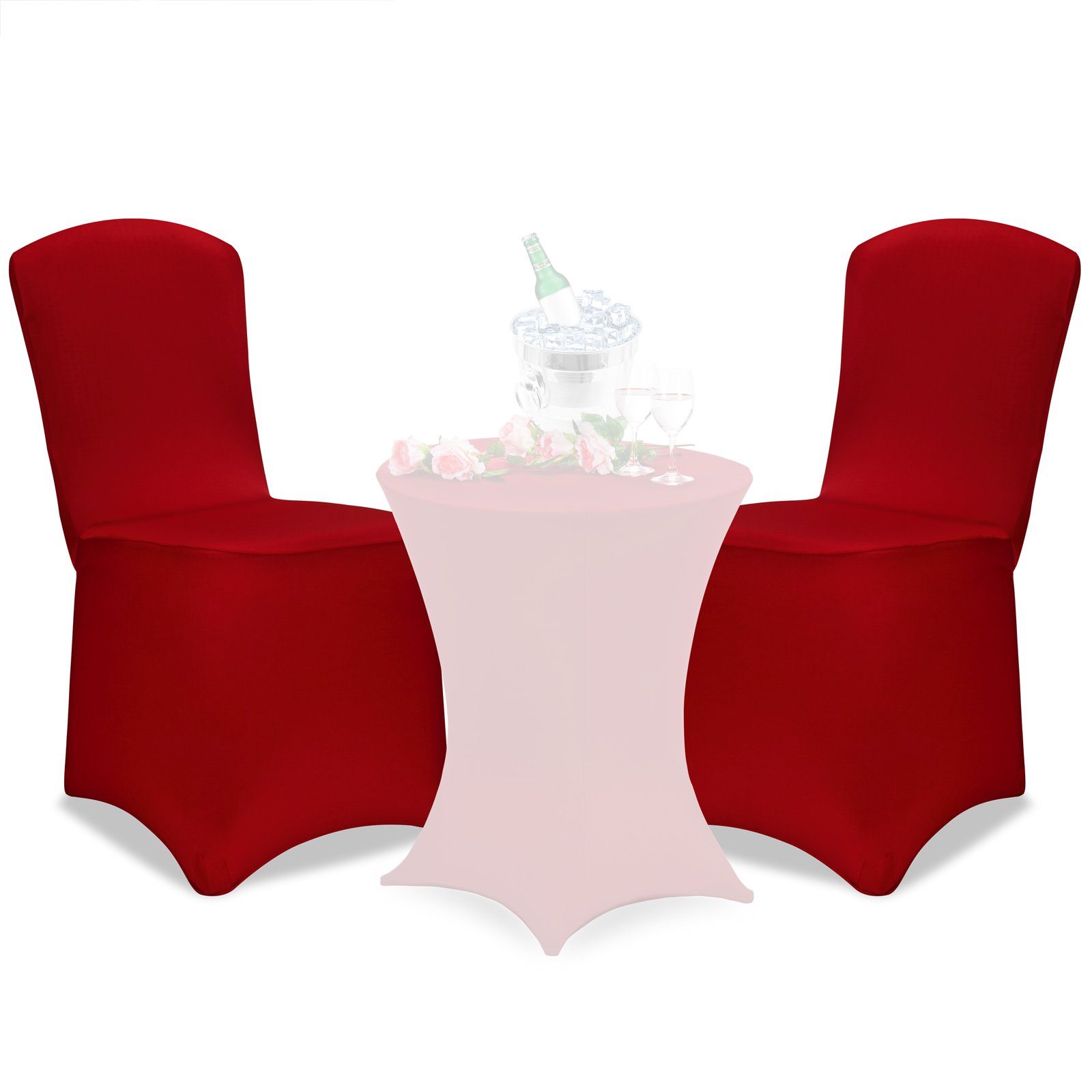Detex Stuhlhusse, 4er Set Stretch Hussen für Stühle Bezug Stuhlüberwurf Weihnachten Rot