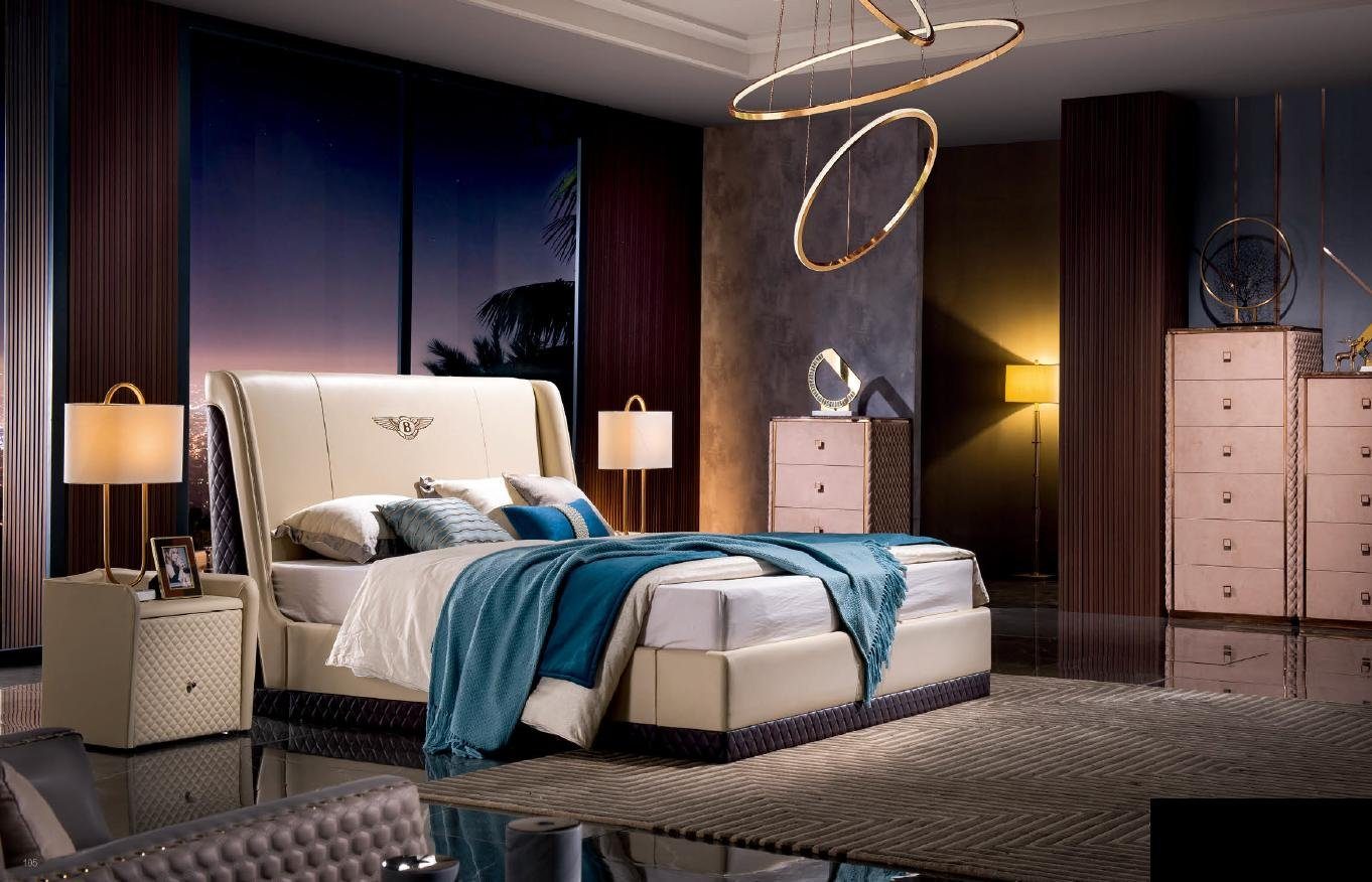 Bett Ehe Betten Gestell Schlaf JVmoebel Leder Zimmer Luxus Modernes Bett, Doppel