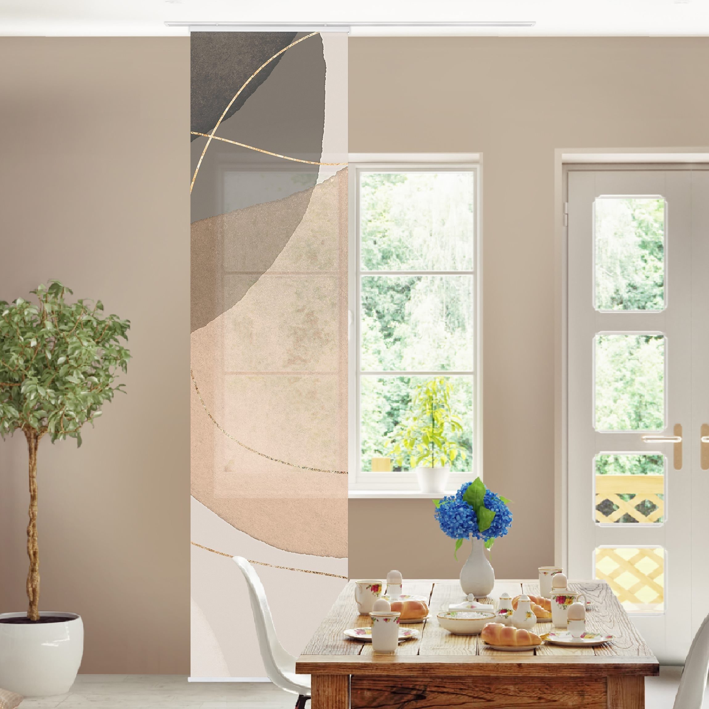 Bilderdepot24 Schiebegardine Flächenvorhang blickdicht Verspielte Impressio günstig online kaufen