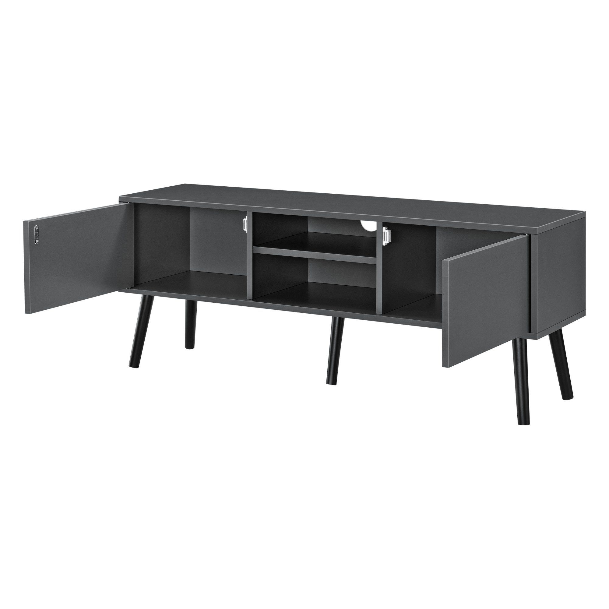 en.casa Lowboard, »Eskilstuna« Fernsehtisch 120x29,5x46,5cm Dunkelgrau günstig online kaufen