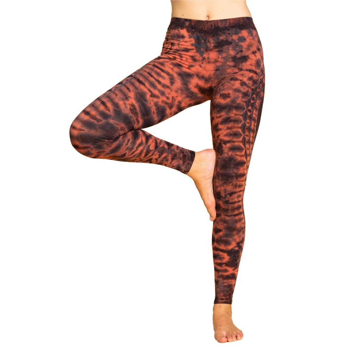 PANASIAM Leggings Unikat Batik Leggings 'Dschungel' aus natürlicher Viskose Tiedye Batik alternative lange Hippie Leggings Yogaleggings Sportleggings