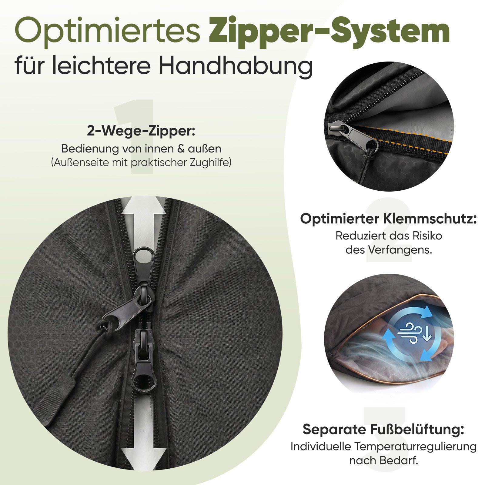 Sekey Deckenschlafsack 3 Jahreszeiten Schlafsack 220x80 cm 10–20°C Deckenform mit Kapuze, 2-in-1 Schlafsack & Decke – Atmungsaktiv, wasserabweisend – Bild 4 von 5