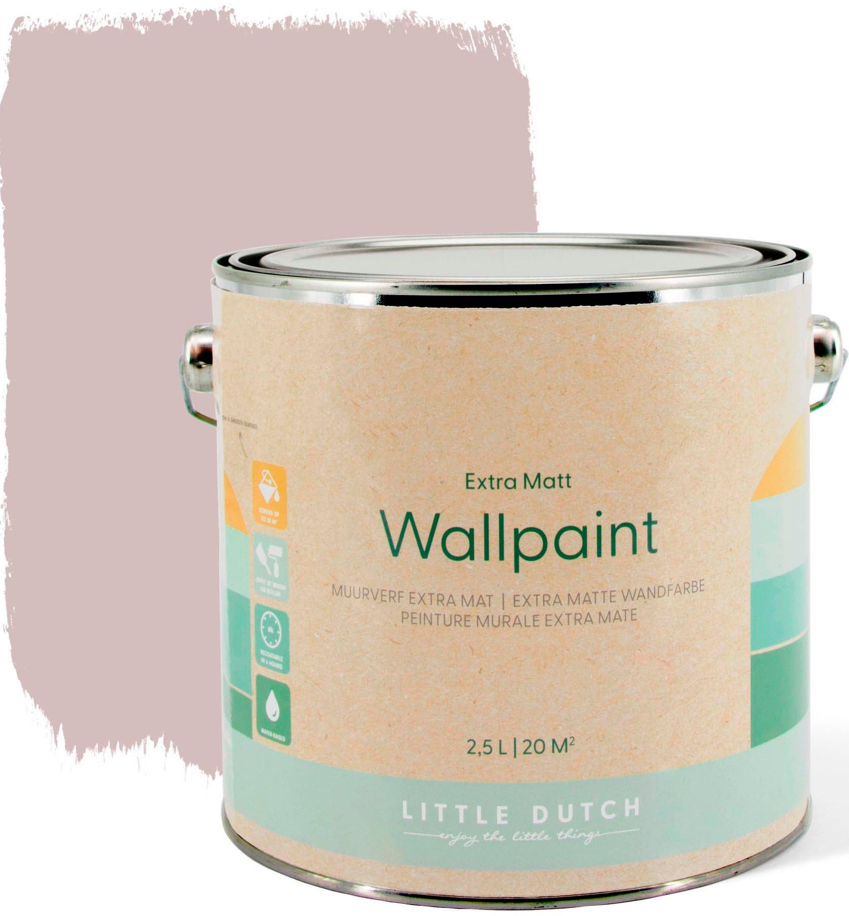 hochdeckend DUTCH Kinderzimmer und Wallpaint, Mauve matt, waschbeständig, Waves LITTLE für geeignet extra Lila Wandfarbe