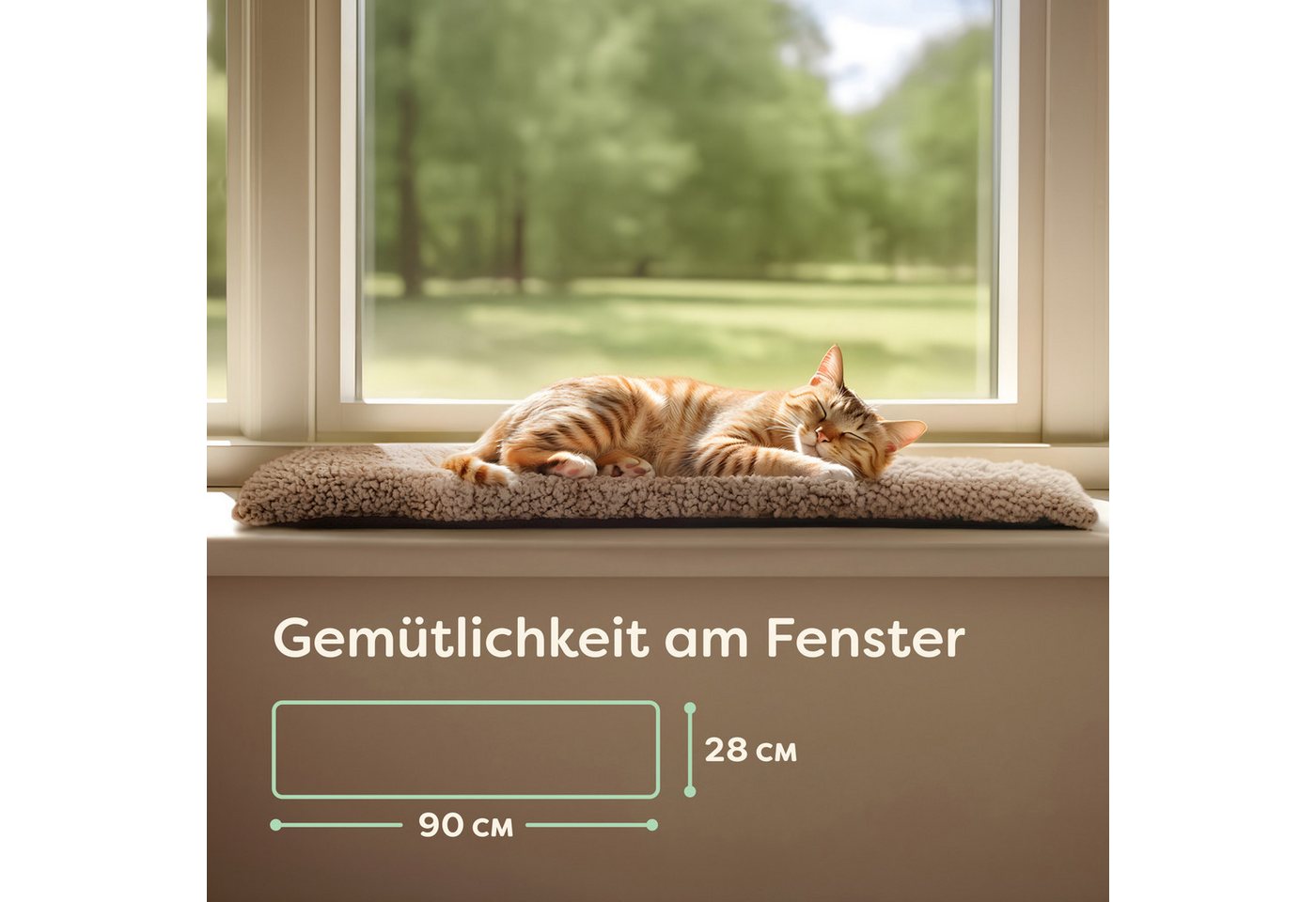 Thumbnail - Knupis Tierdecke für Katzen - 90x28cm - Selbstwärmende Fensterbrett Fensterbankauflage, Geschenk für Katzenliebhaber – S...