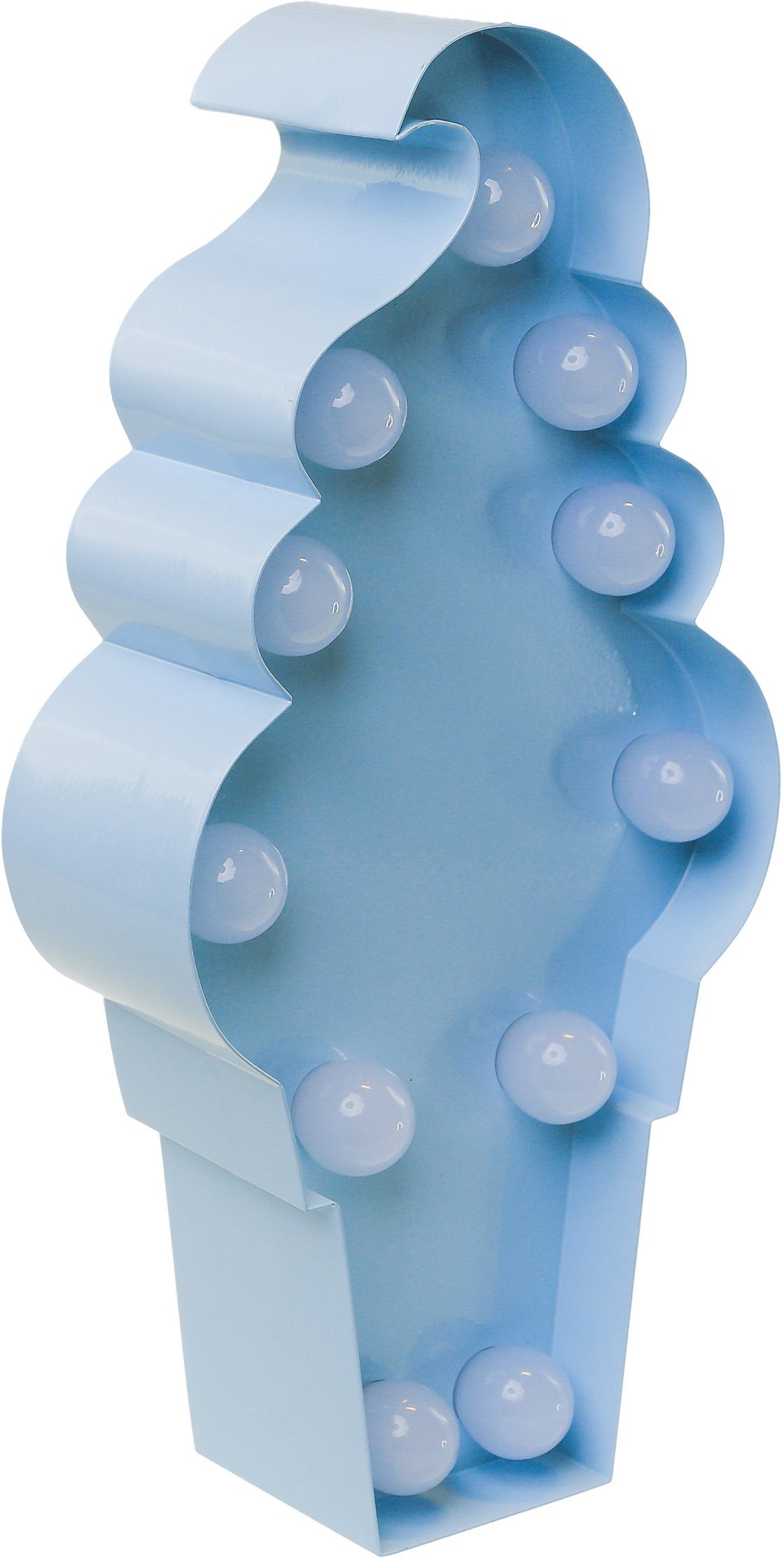 MARQUEE LIGHTS LED Dekolicht Icecream, 11x23 - Wandlampe, blau festverbauten 11 LEDs fest integriert, LED Warmweiß, Icecream cm mit Tischlampe