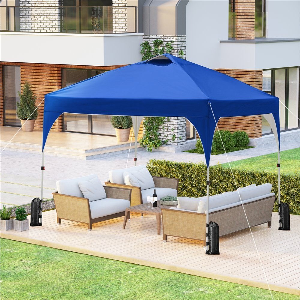 Yaheetech Faltpavillon Großzügiges Campingzelt mit einer Tragetasche 2,4x2,4m / 3x3m, Gartenpavillon höhenverstellbar für Garten/Hof/Park/Markt – Bild 4 von 5