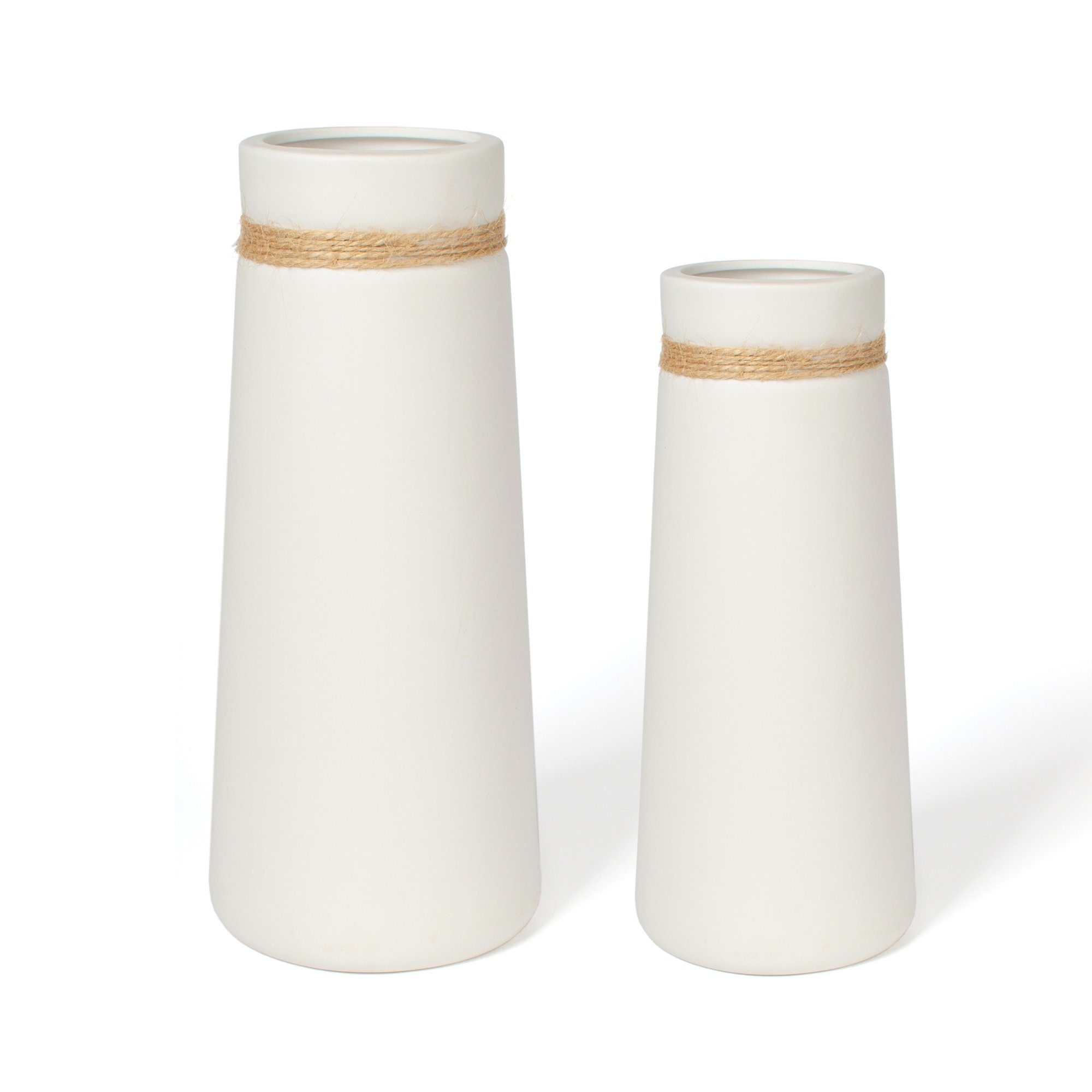 flature Tischvase Keramik Vase 2er-Set Boho Style - für Pampasgras und Blumen