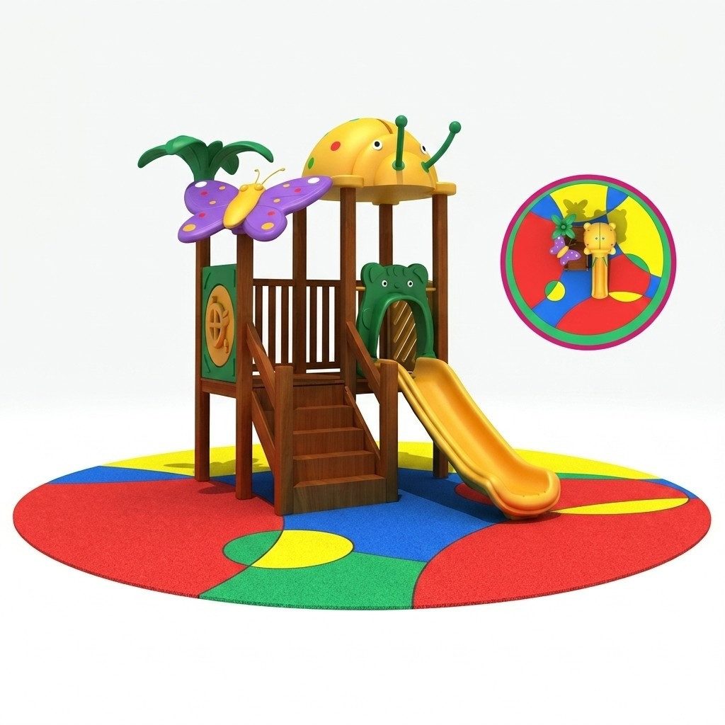 Xlmoebel Rutsche Outdoor-Spielturm mit Spielhaus und Rutsche für Kinder, (Spielplatz, 1-tlg., Spielplatz), Hergestellt in Europa