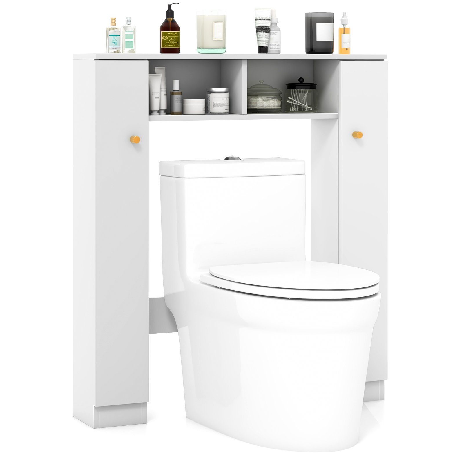 COSTWAY Badregal Toilettenschrank, 87,5 x 18 x 98 cm weiß