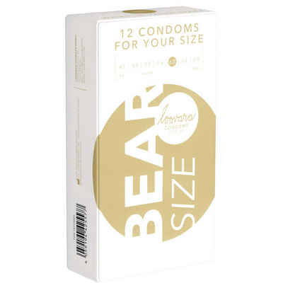 Loovara XXL-Kondome Bear 60 Packung mit, 12 St., Kondome mit der Größe 60mm, strapazierfähige Maßkondome aus Fairtrade-Latex