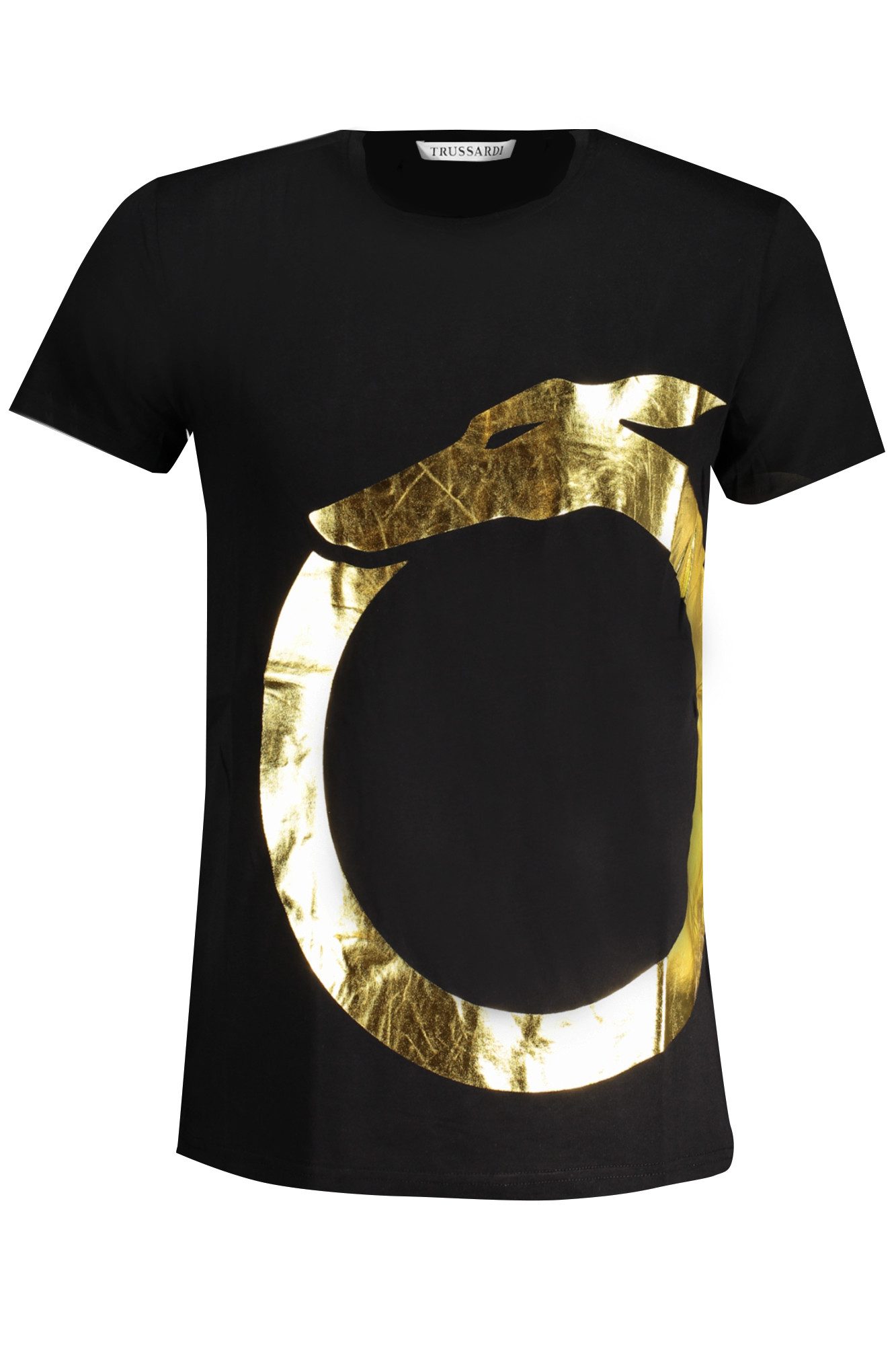 Trussardi T-Shirt Herren Kurzarm T-Shirt Schwarz - Rundhals mit