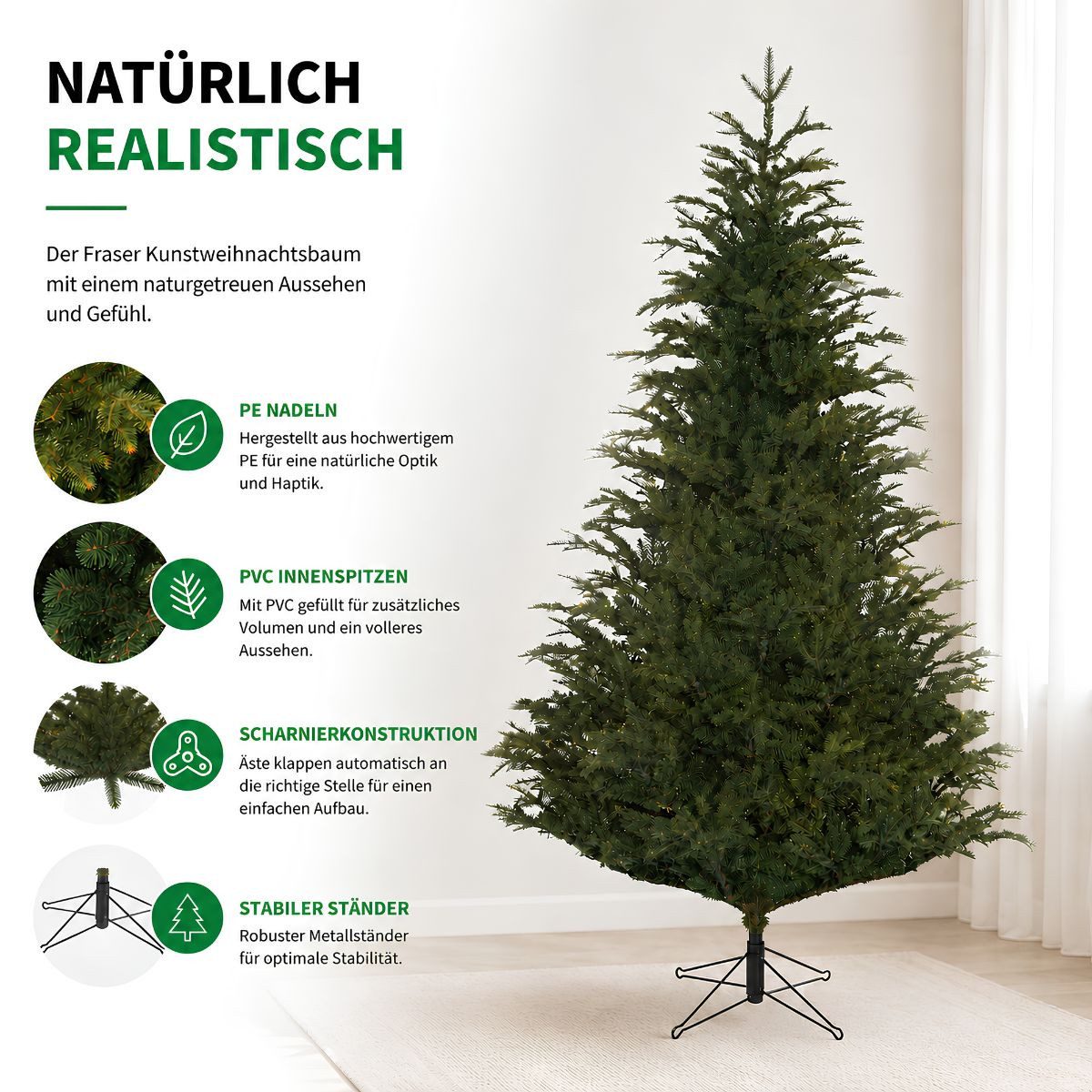 Black Box Trees Künstlicher Weihnachtsbaum Black Box Trees Frasier Weihnachtsbaum gruen TIPS 1298 - h155xd109cm