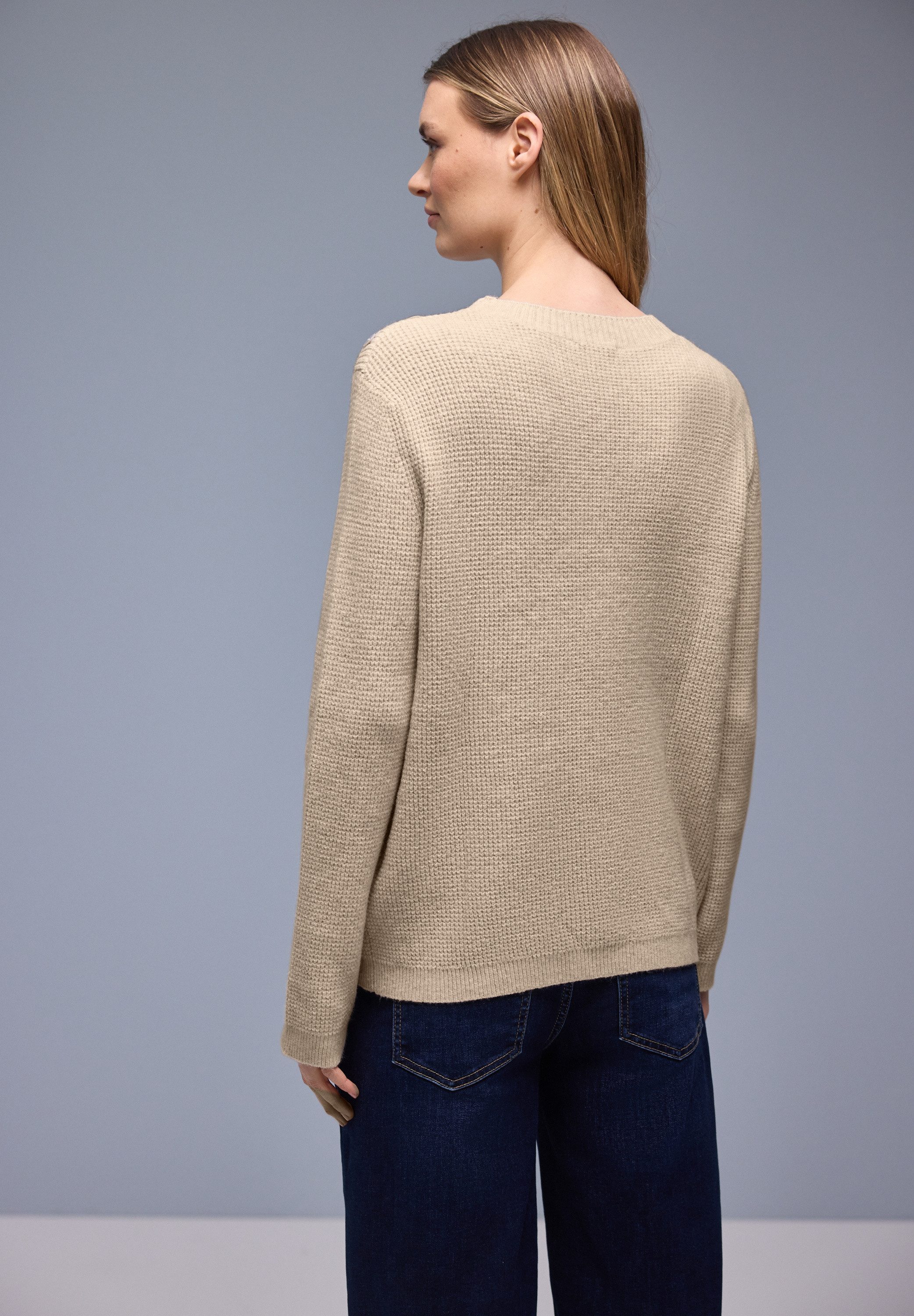STREET ONE Strickpullover mit Knopfdetail