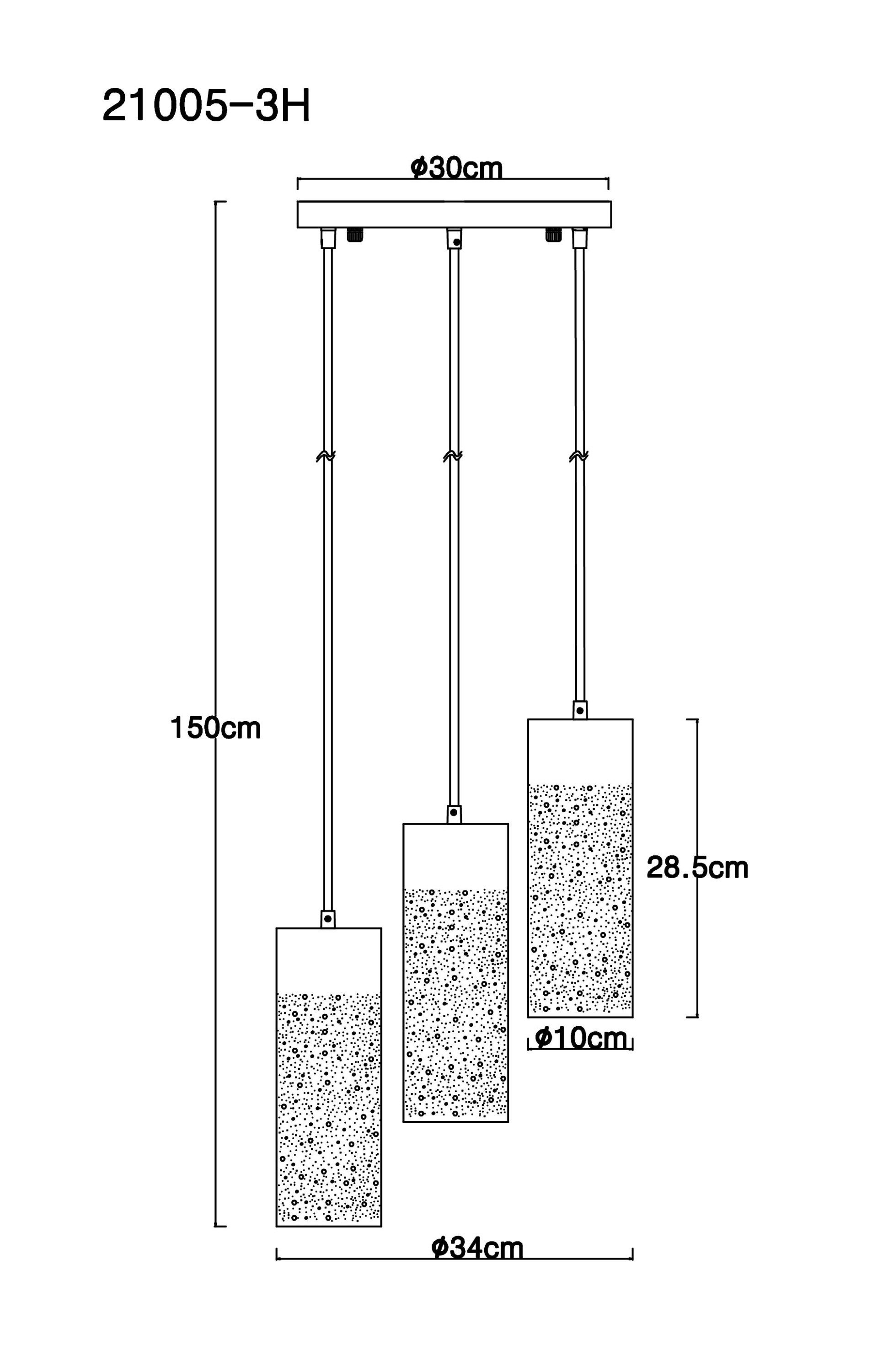 GLOBO cm) DH Hängeleuchte, Hängeleuchte (DH GLOBO 34x150 LEUCHTEN CROCKY Hängeleuchte Lighting schwarz cm 34x150