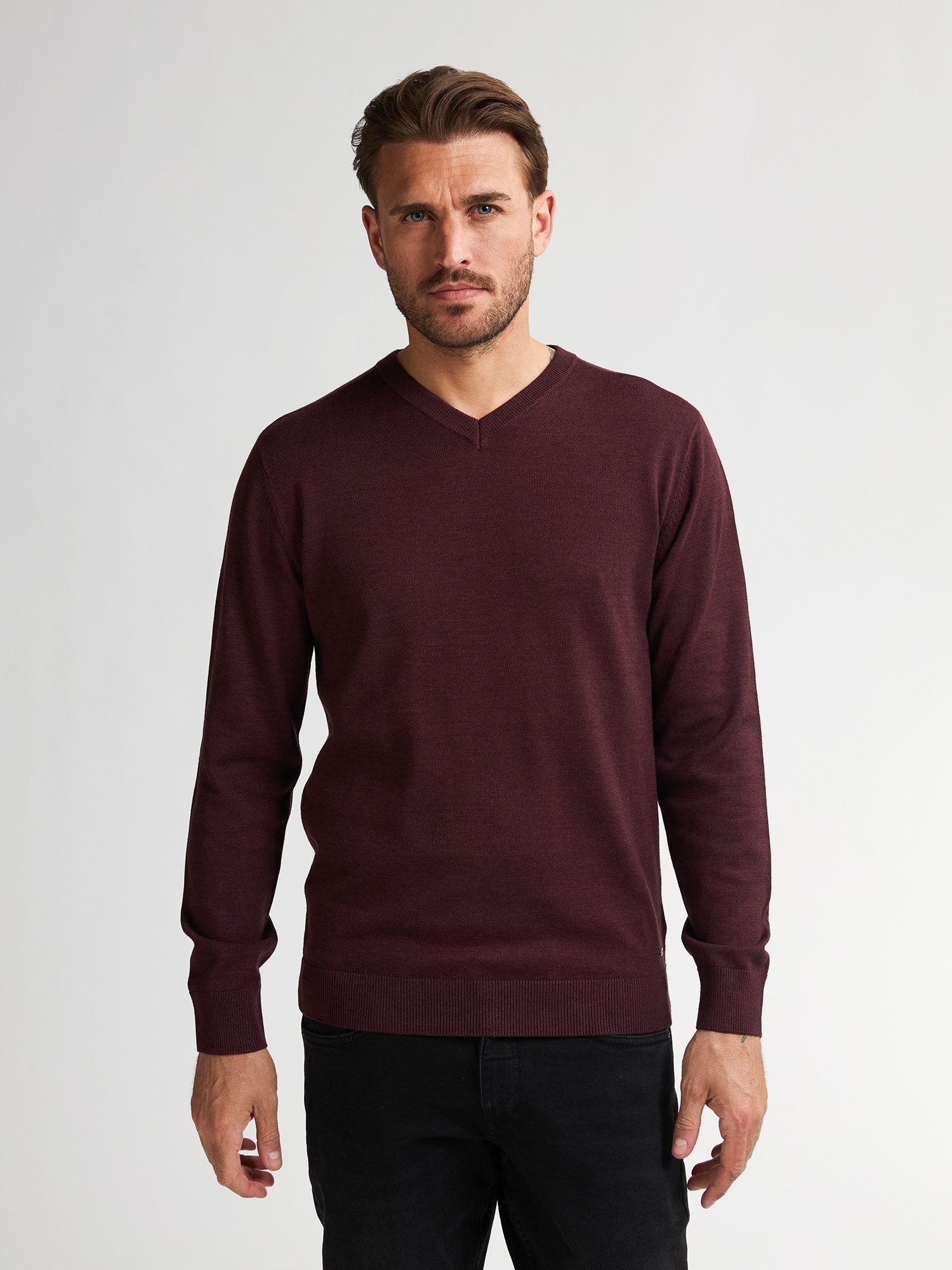 Petrol Industries V-Ausschnitt-Pullover V-Neck Basi Materialmix mit Baumwol günstig online kaufen