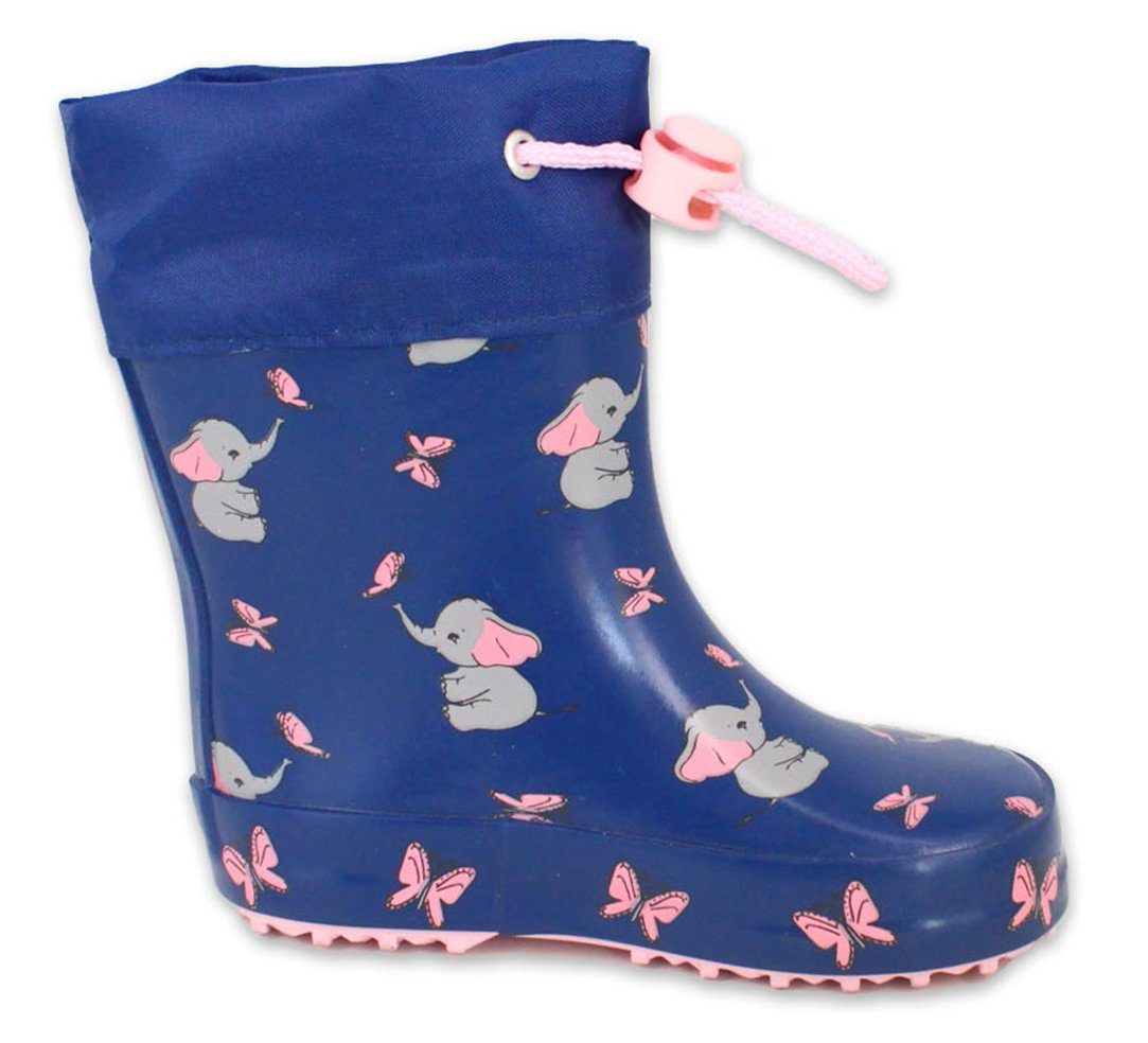 Beck Kleinkinder Gummistiefel Mini Fant Gummistiefel (Baby-Elefanten lassen Mädchenaugen leuchten, für trockene Füße bei Regenwetter) wasserdicht, aus Naturkautschuk, herausnehmbare Einlegesohle