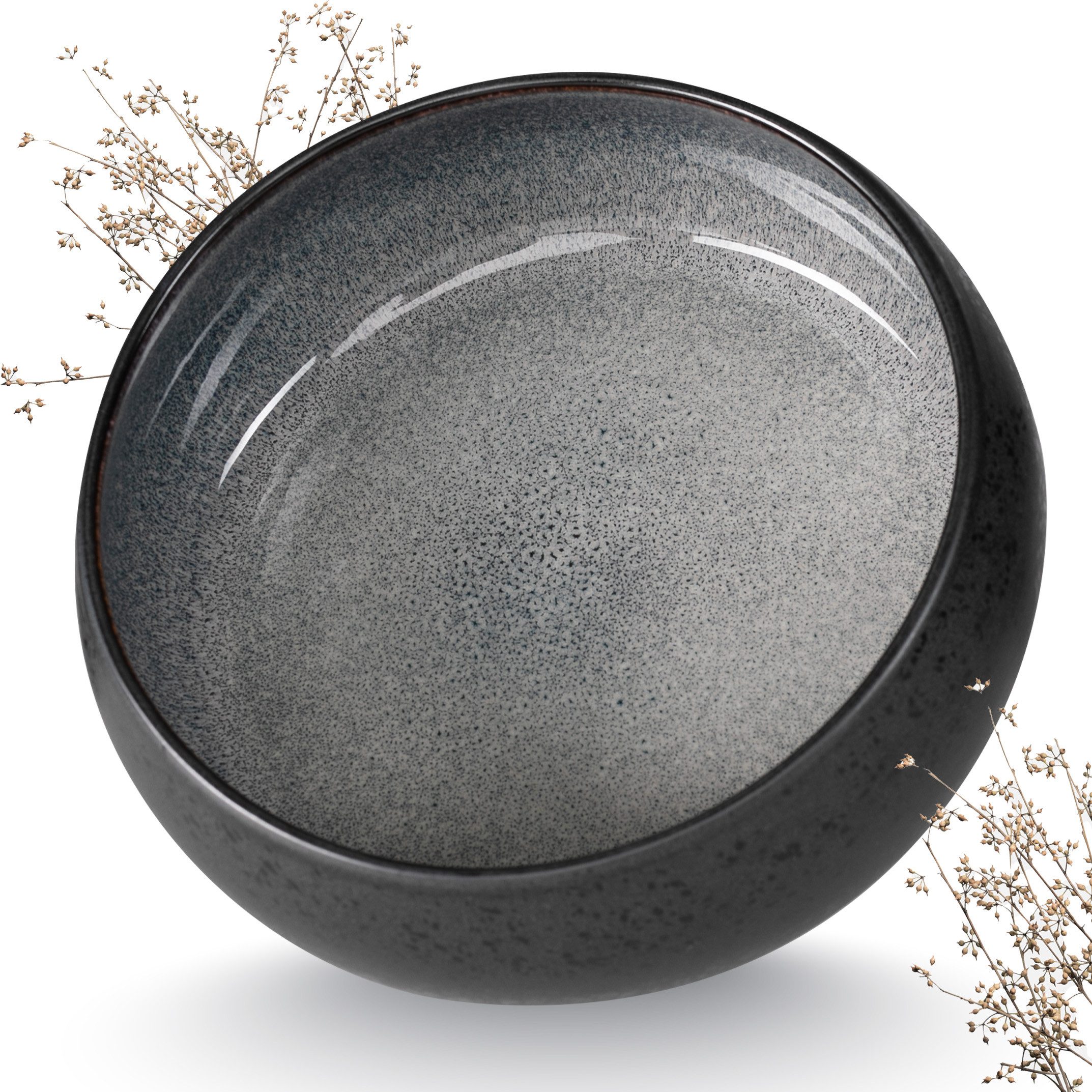 Moritz & Moritz Servierschale SOLID Servierschüssel - Anthrazit, Steinzeug, (Set, 1-tlg), Spülmaschinengeeignet