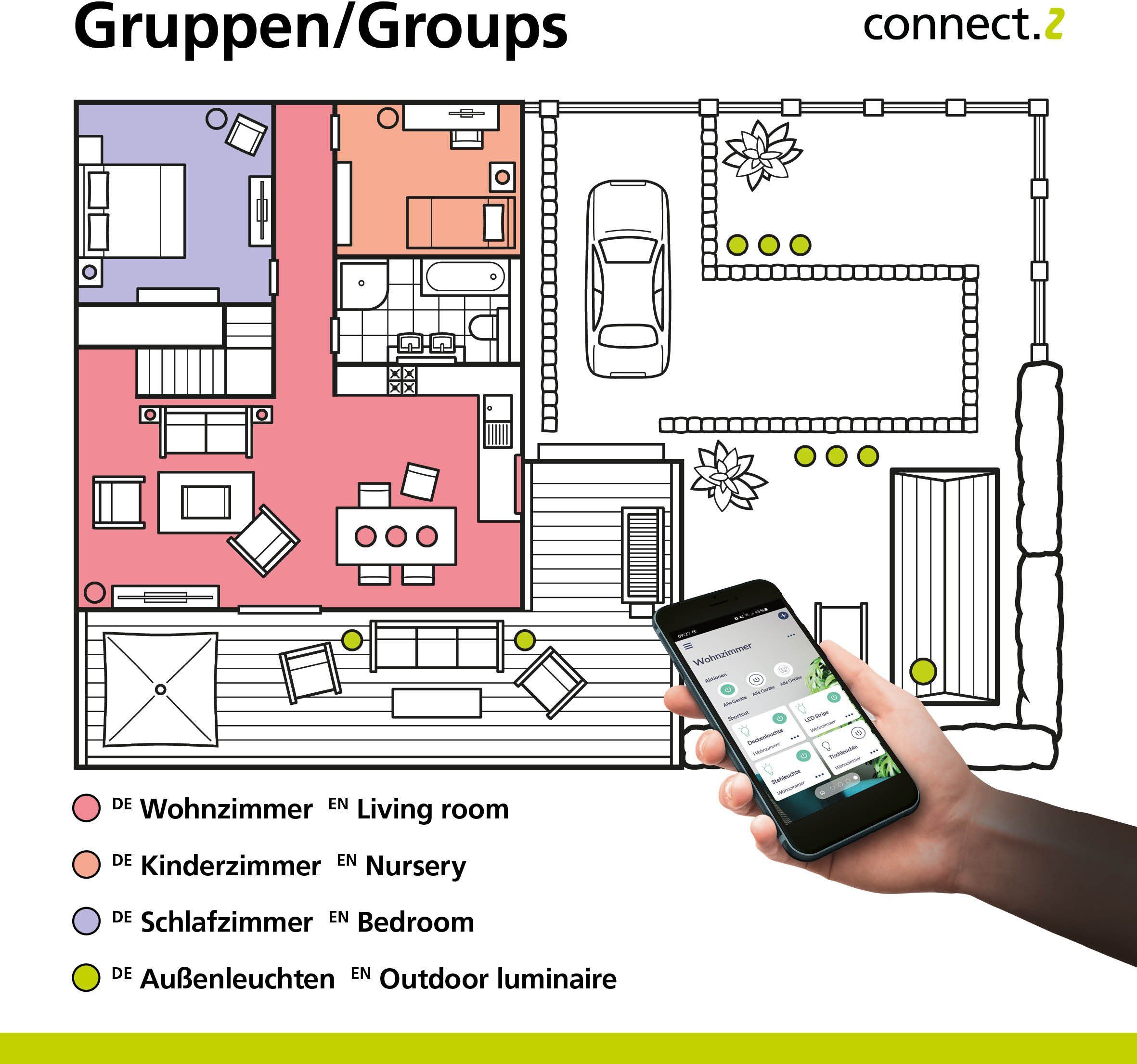 - aus - integriert, LED in weiß - Deckenleuchte SALOBRENA-Z, Deckenleuchte kaltweiß, kaltweiß 33,5W fest Alu EGLO warmweiß - warmweiß