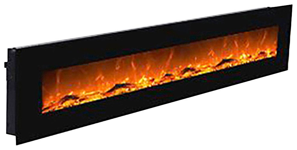 GLOW FIRE Elektrokamin Mars XL schwarz, täuschend echte Flamme mit Heizung, 3 verschiedene Dekorationen