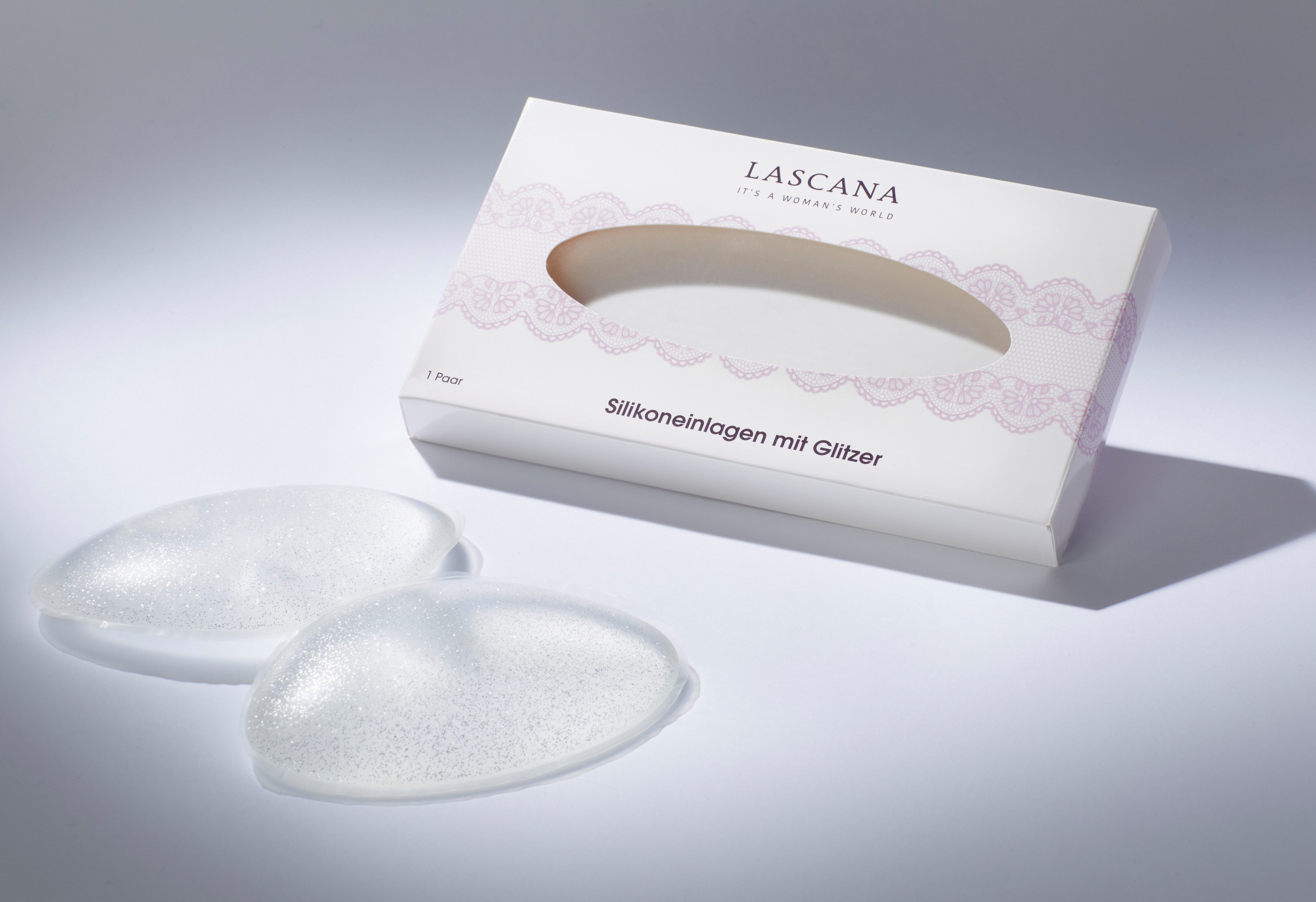 LASCANA BH-Einlagen, transparent mit leichtem Glitter