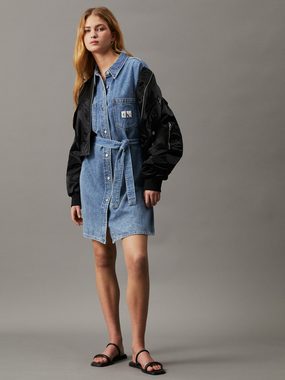 Calvin Klein Jeans Jeanskleid BOXY BELTED SHIRT DRESS mit Logopatch