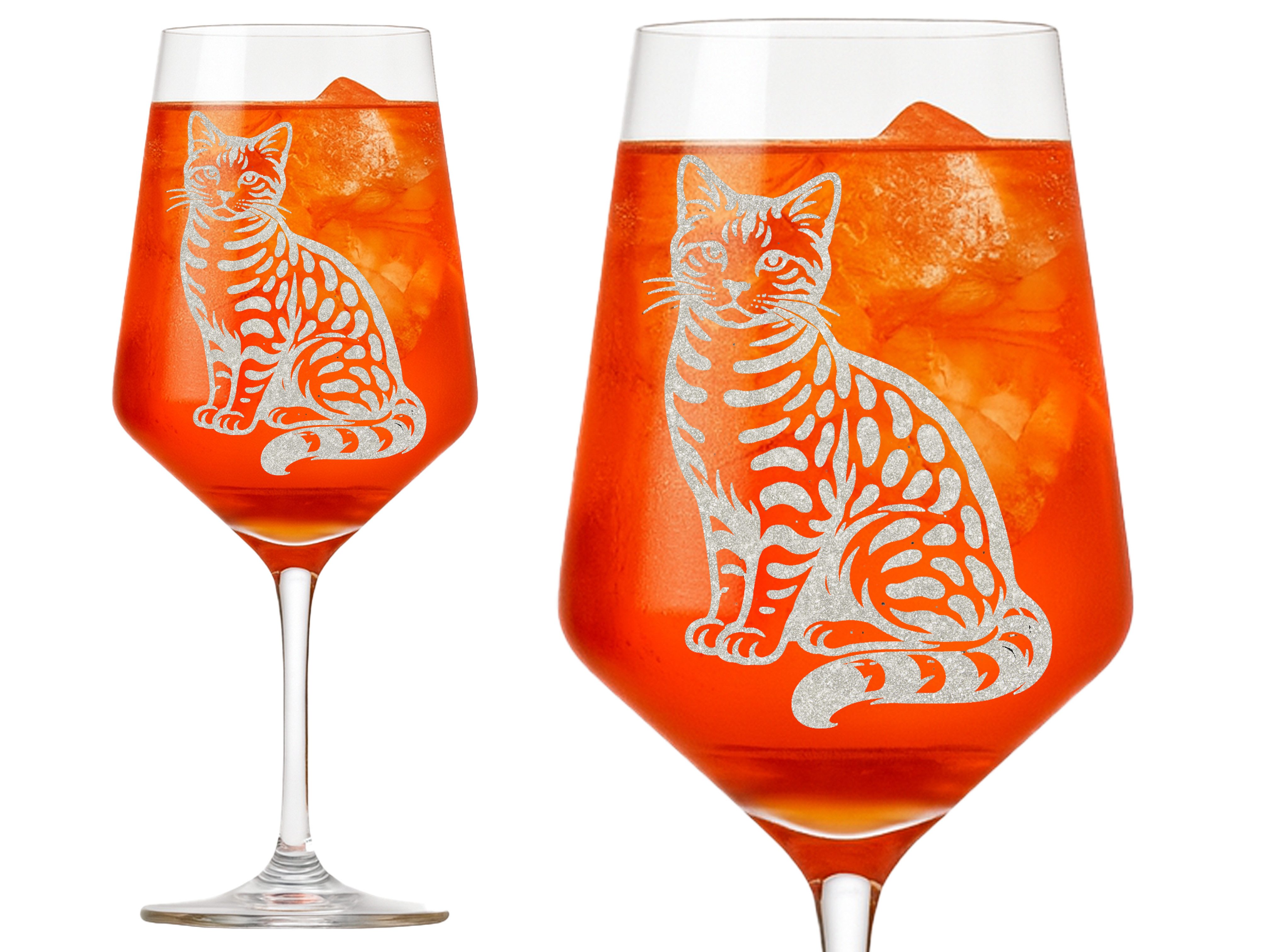 Valhalla Weinglas Valhalla Weinglas Bengal Katze Gravur 350 ml spülmaschinenfest, 1-tlg., Glas, Atemberaubende Darstellung