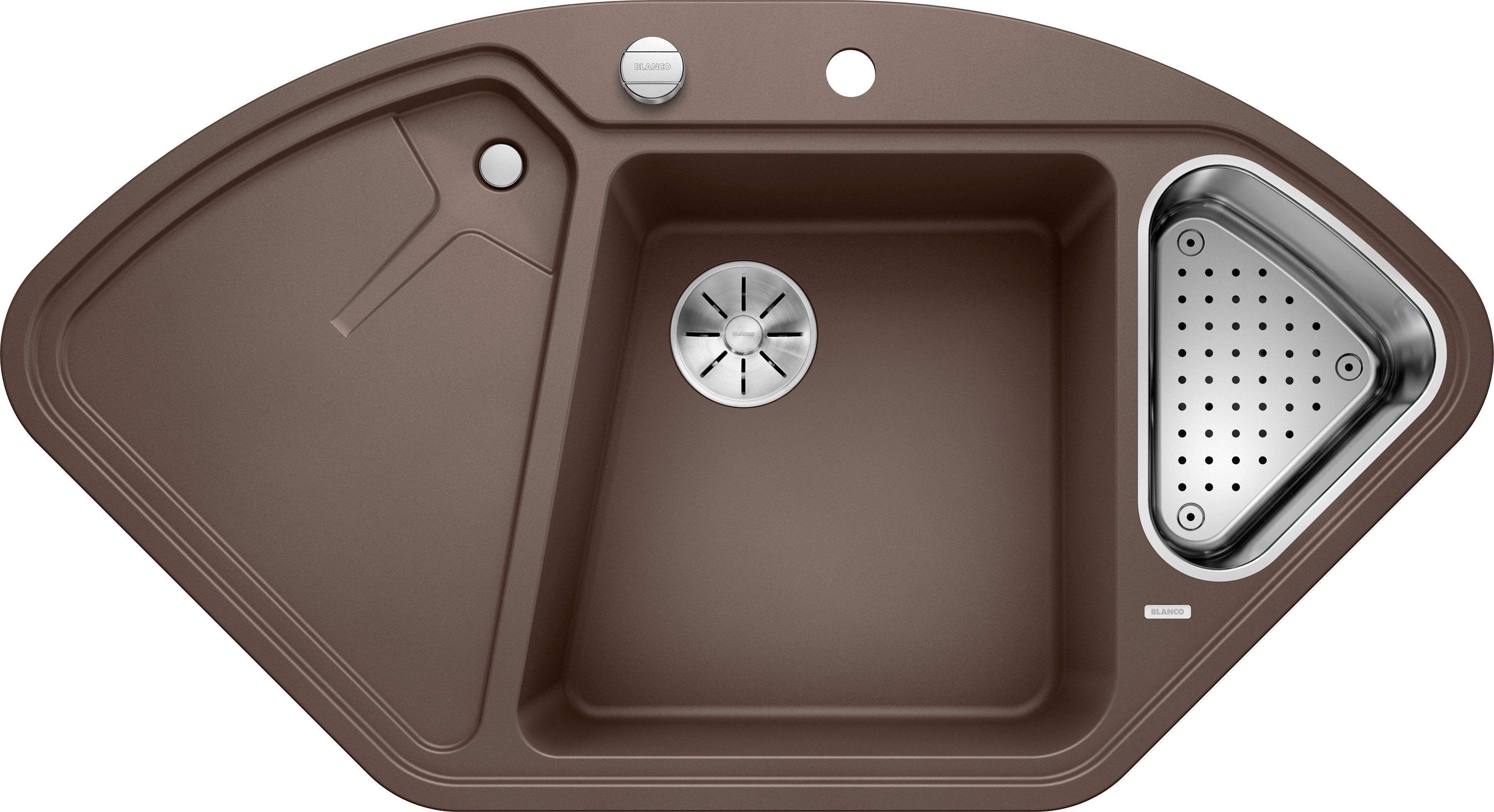 Blanco Granitspüle DELTA II, halbrund, aus SILGRANIT®, inkl. Edelstahl Multifunktionsschale