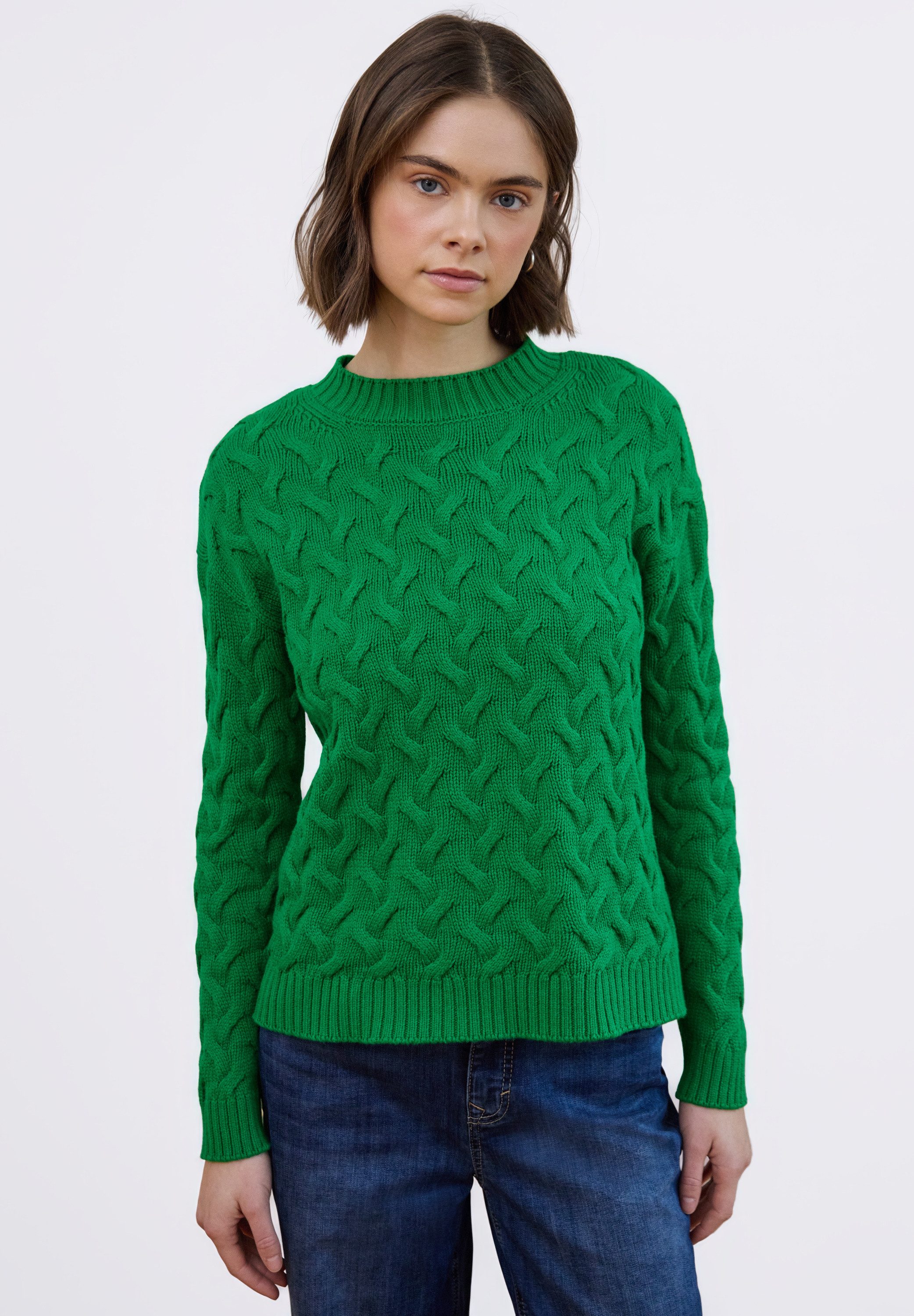 STREET ONE STUDIO Stehkragenpullover im soften Baumwoll-Mix günstig online kaufen