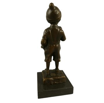 Linoows Dekoobjekt Bronzefigur, Bronze Skulptur, "Der kleine Raucher", Bronze Figur, Rauchender Knabe signiert Schmidt Felling
