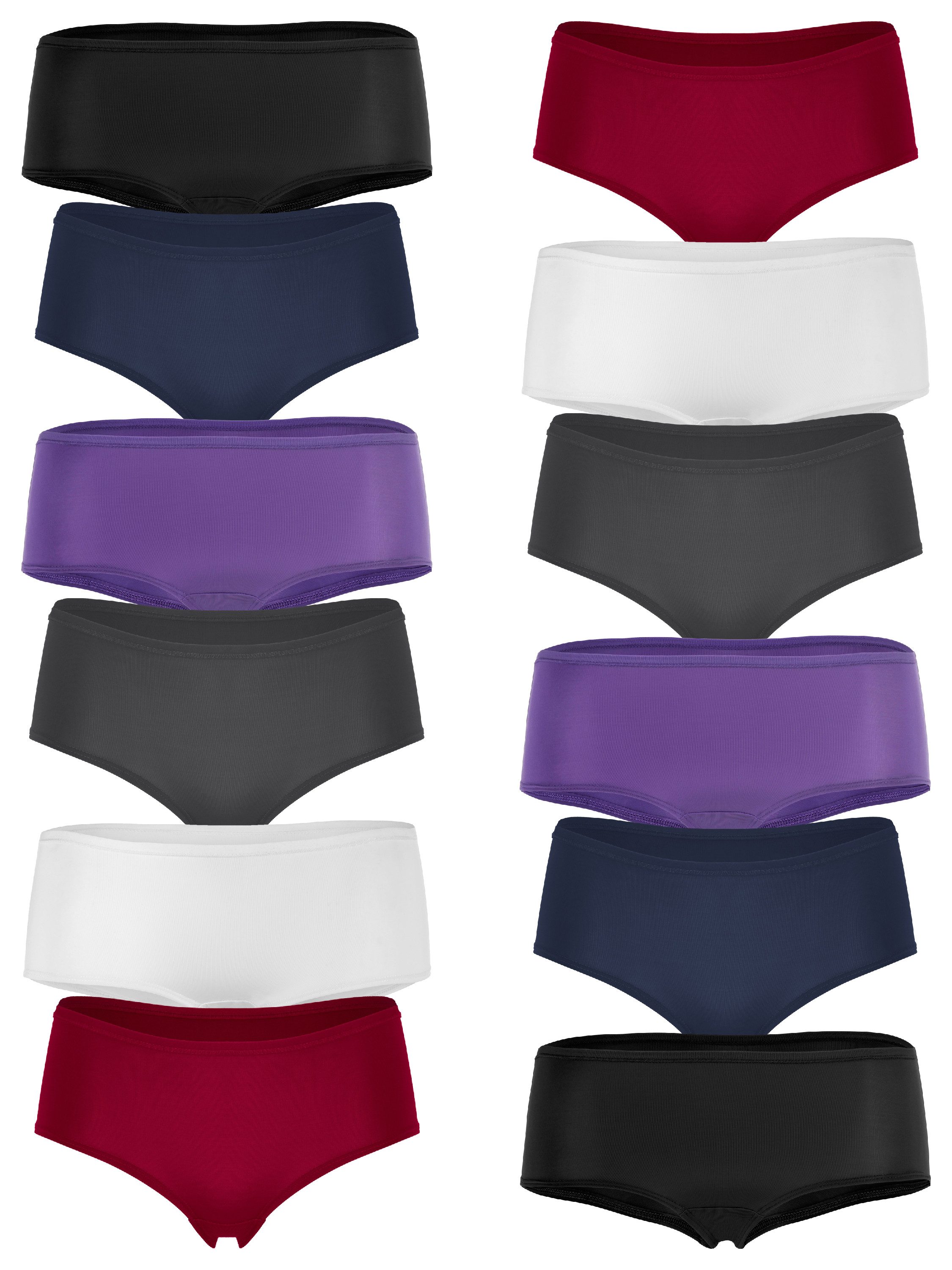 Fabio Farini Slip Damen Boxershorts Unterwäsche - nahtlose Unterhosen aus Microfaser (Spar-Set, 10-St) im sportlich eleganten Look, zufällig ausgewählte Farben