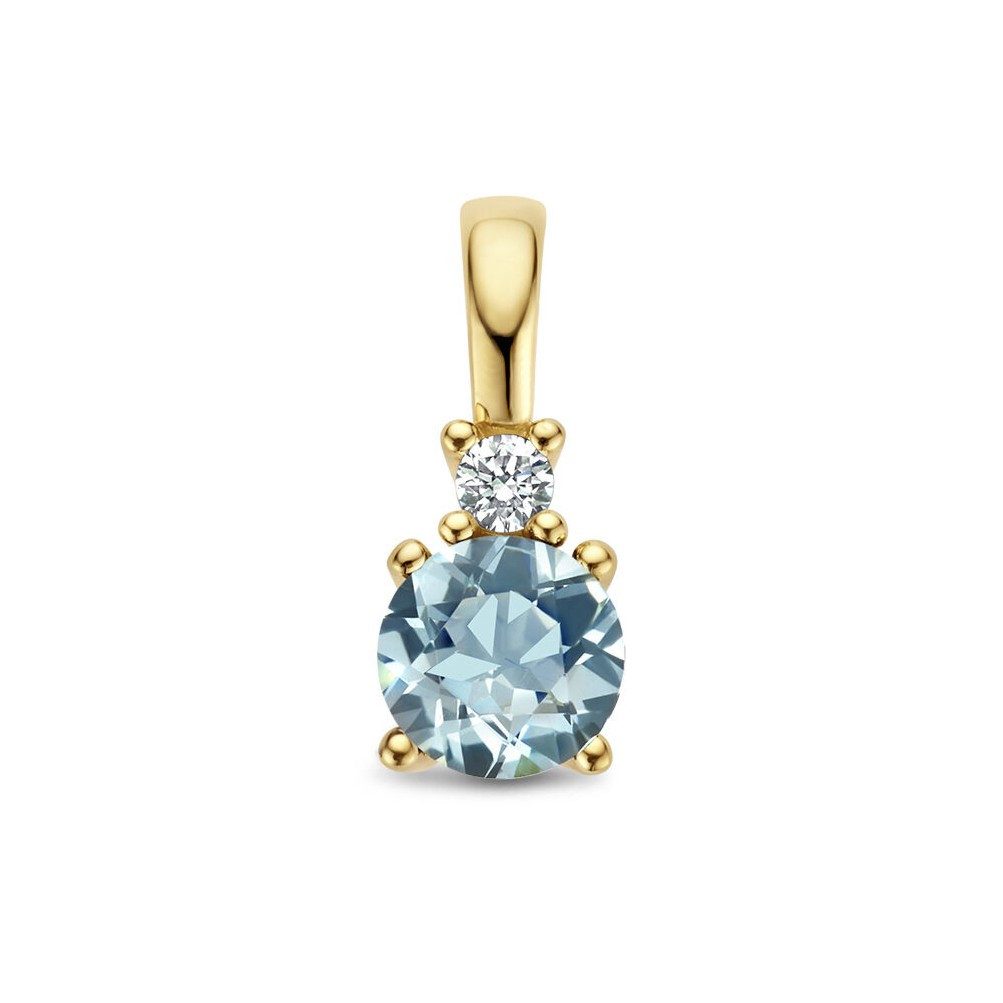 NICEANDnoble Kettenanhänger 585er Gelbgold Kettenanhänger Aquamarin Diamant günstig online kaufen